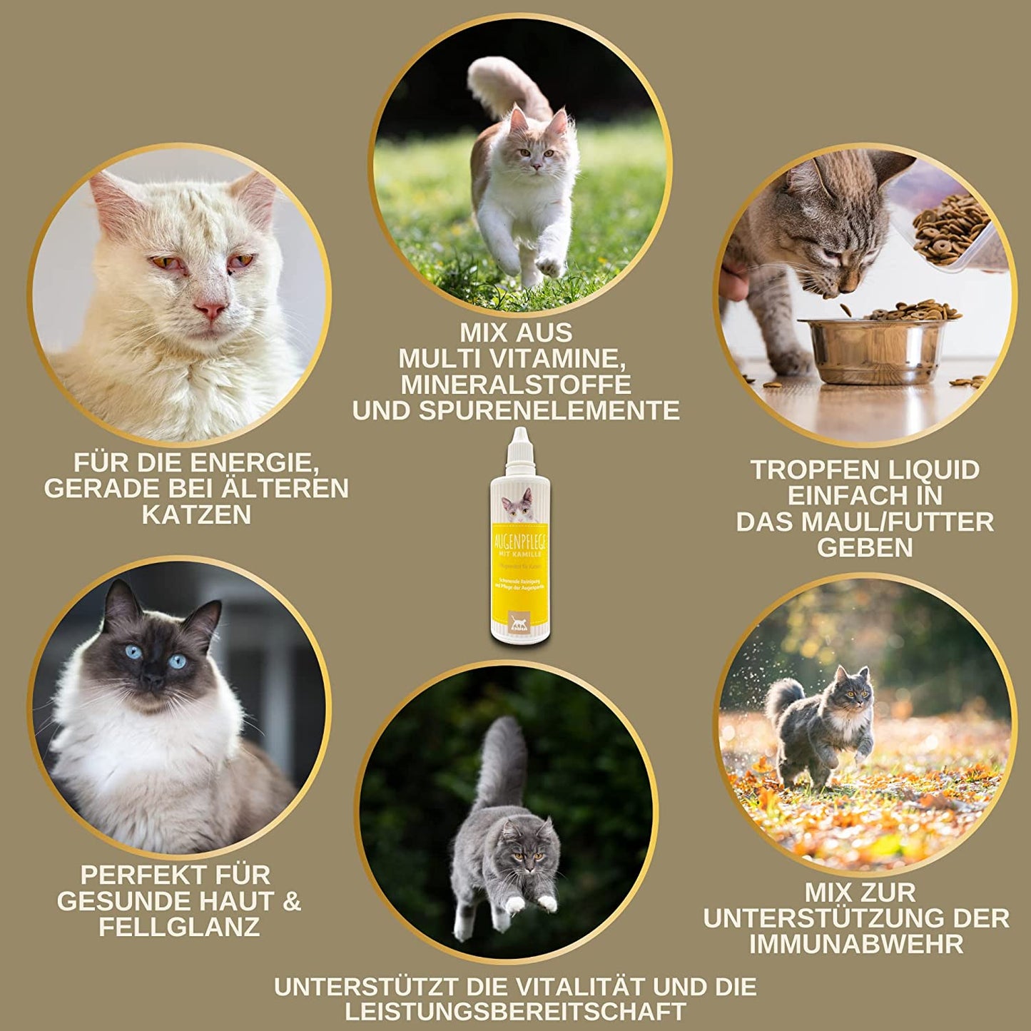 EMMA Katzen Vitamine 100ml I Multi Vitamin B komplex hochdosiert für Katzen I B Vitamine mit Vitamin A B12 D E I Folsäure Eisen Zink Selen  l Lysin Katze I Immunsystem stärken  Vitamine für Katzen.jpg