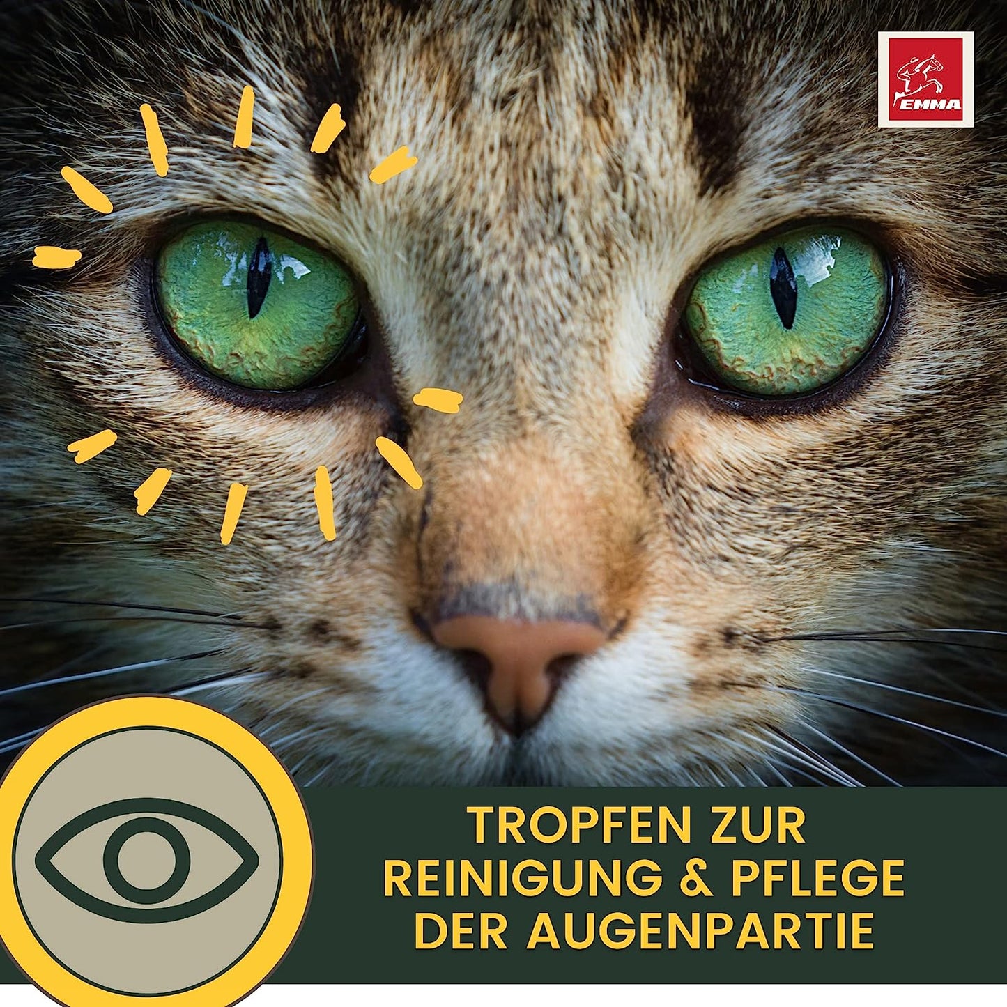 EMMA Augenreiniger   Katze - Augenpflege Katze - Augenreiniger - Tränenfleckentferner Katze Staub Schmutz - Reinigung & Pflege Tränenflecken - Pflege mit Kamille - Katzen Pflege beugt Entzündung vor 100ml2.jpg