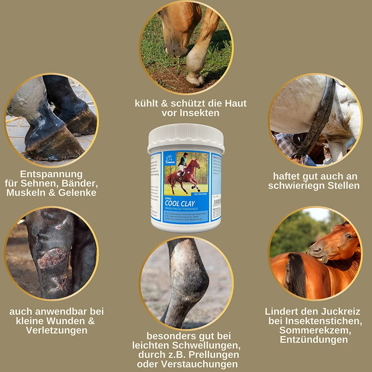 EMMA_essigsaure_Tonerde_Tonerde_Pferd_Cool_Clay_Tonerde_Balsam_kühlend_dopingfrei_Pferdebalsam_Tonerde_Pulver_Heilerde_kühlend_Kühlgel_Muskel_Sehnen_Bänder_Gelenke_Pferd