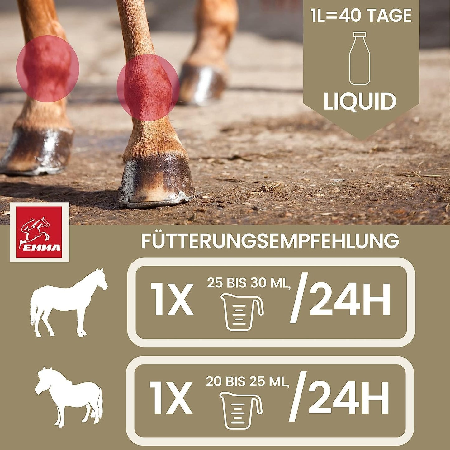 Teufelskralle Liquid Pferd – Beweglichkeit & Gelenkpflege – 1 L – EMMA – zur Pflege & täglichen Versorgung – EMMA Care