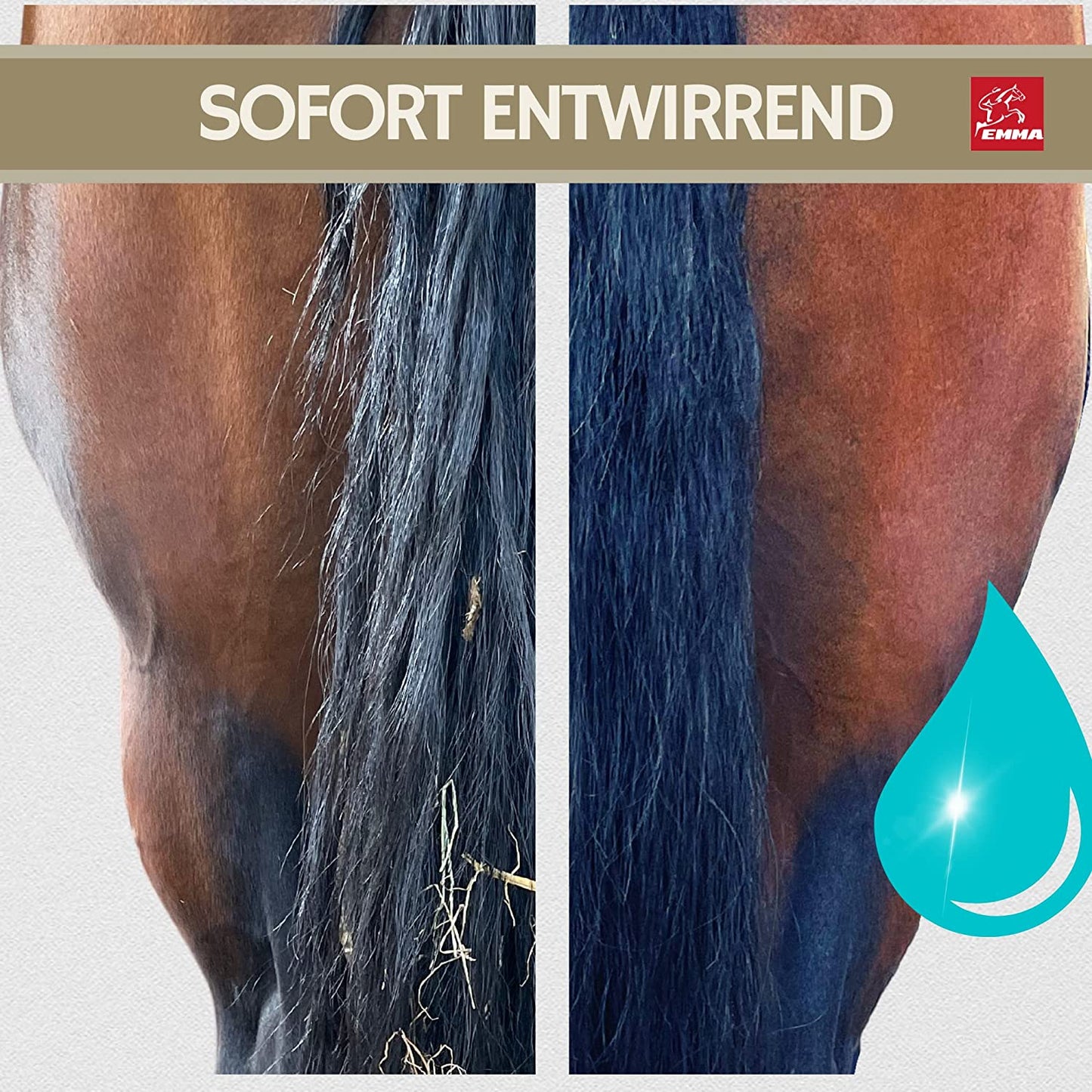 Mähnenspray für Pferde I Spray Kanister I Fellpflege Pferd I Glanzspray für Haare , Mähne, Schweif I Schweifspray für Pferde I Fellspray & Entfilzungsspray Hunde Pferde Zubehör 2500ml