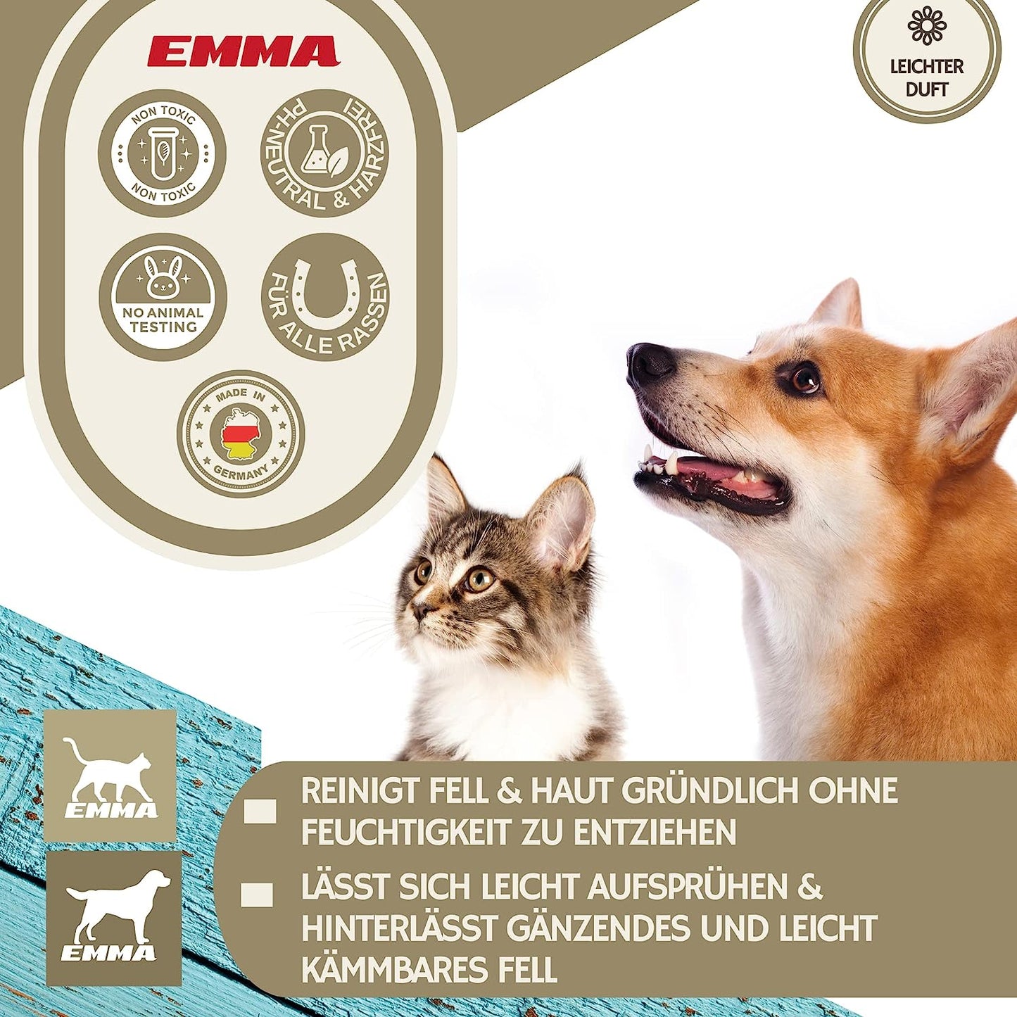 EMMA Entfilzungsspray Hunde I Entfilzungsspray Katze - Hunde Pflege I Fellpflege Hund Katze für Langhaar zum Entfilzen I Pflegespray Haare Hund Katze Welpen I Entfilzer für Hunde I Fellspray 2 * 250ml6.jpg
