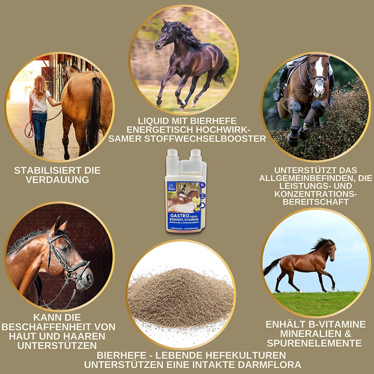 EMMA Gastro Liquid 12 Bierhefe Pferd Liquid 1L – Vitamin B für Pferde plus Biotin Folsäure Zink Selen für glänzendes Fell gesunde Haut für Verdauung Darmflora I mit Mineralien Spurenelemente für Stoffwechel bei Durchfall.jpg