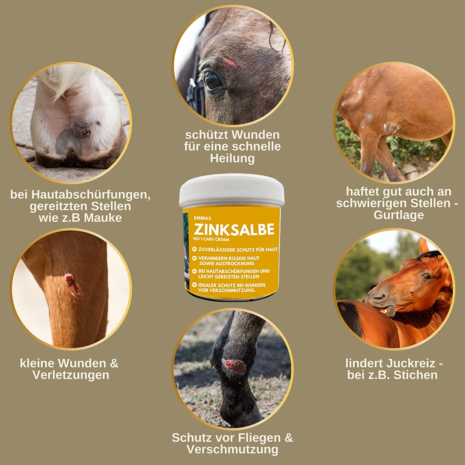 EMMA No 1 Zinksalbe 1 I Wundsalbe Wundcreme Hund Katze Pferd I Zinkpaste offene Wunde I Ekzem Zink Salbe gegen Juckreiz I Zinkcreme Wundheil I Zinkbalsam Wundheilung I Wund und Heilsalbe Tiere 250ml