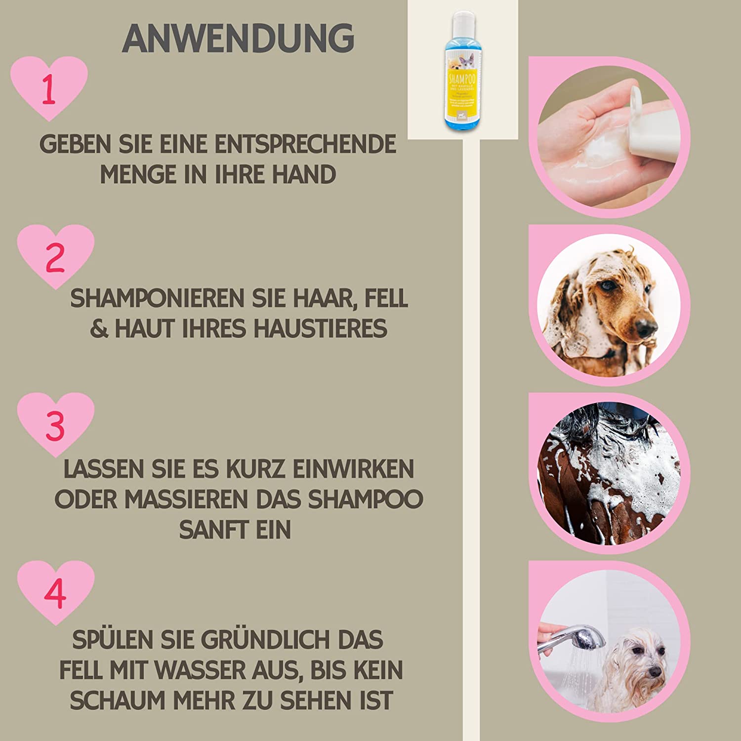 EMMA Hundeshampoo & Katzenshampoo ph neutral mit Kamille I Pflege Shampoo Haut & Fell I Fellglanz Shampoo I Hundepflege bei Juckreiz & Geruch I Pflegeshampoo Langhaar Kurzhaar t Entfilzungsshampoo 250ml.jpg