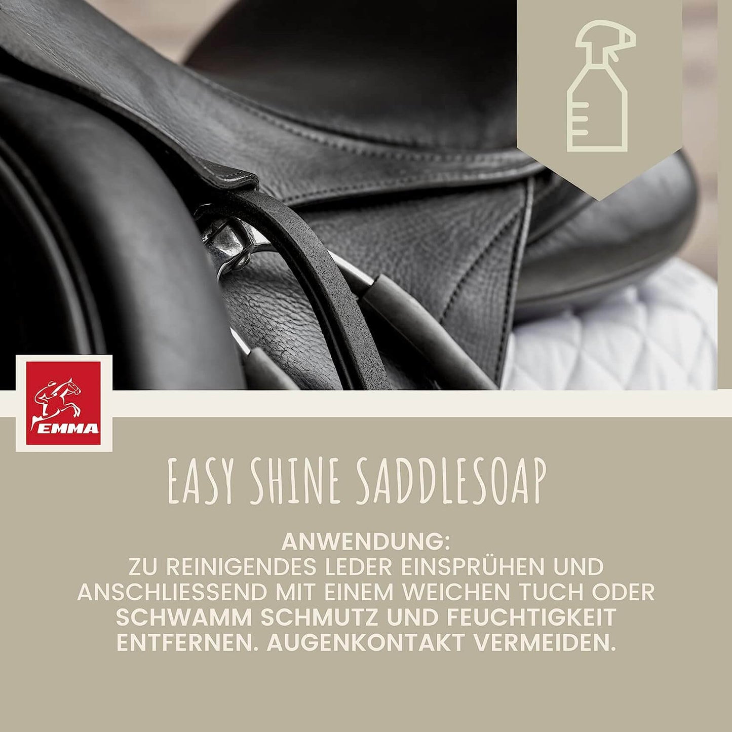 Sattelseife Pferd – Lederreiniger – farblose Pflege – 500 ml – EMMA – zur Pflege & täglichen Versorgung – EMMA Care