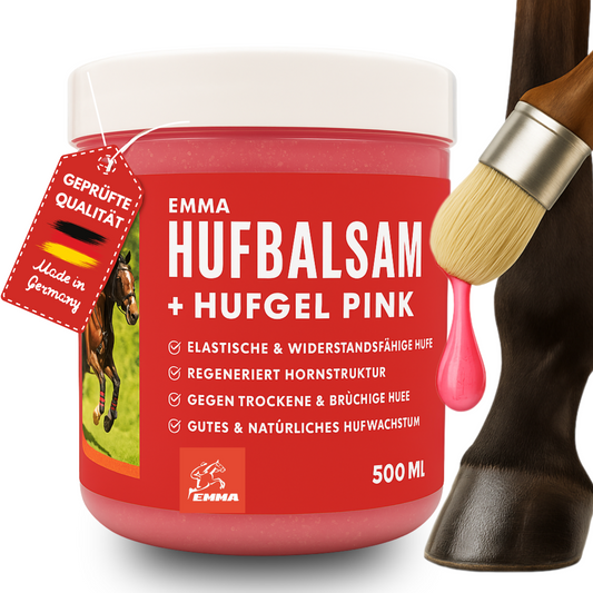 Huffett pink - Hufpflege Gel mit Duft & Glitzer für die Pflege der Hufe-Erdbeer 500 ml