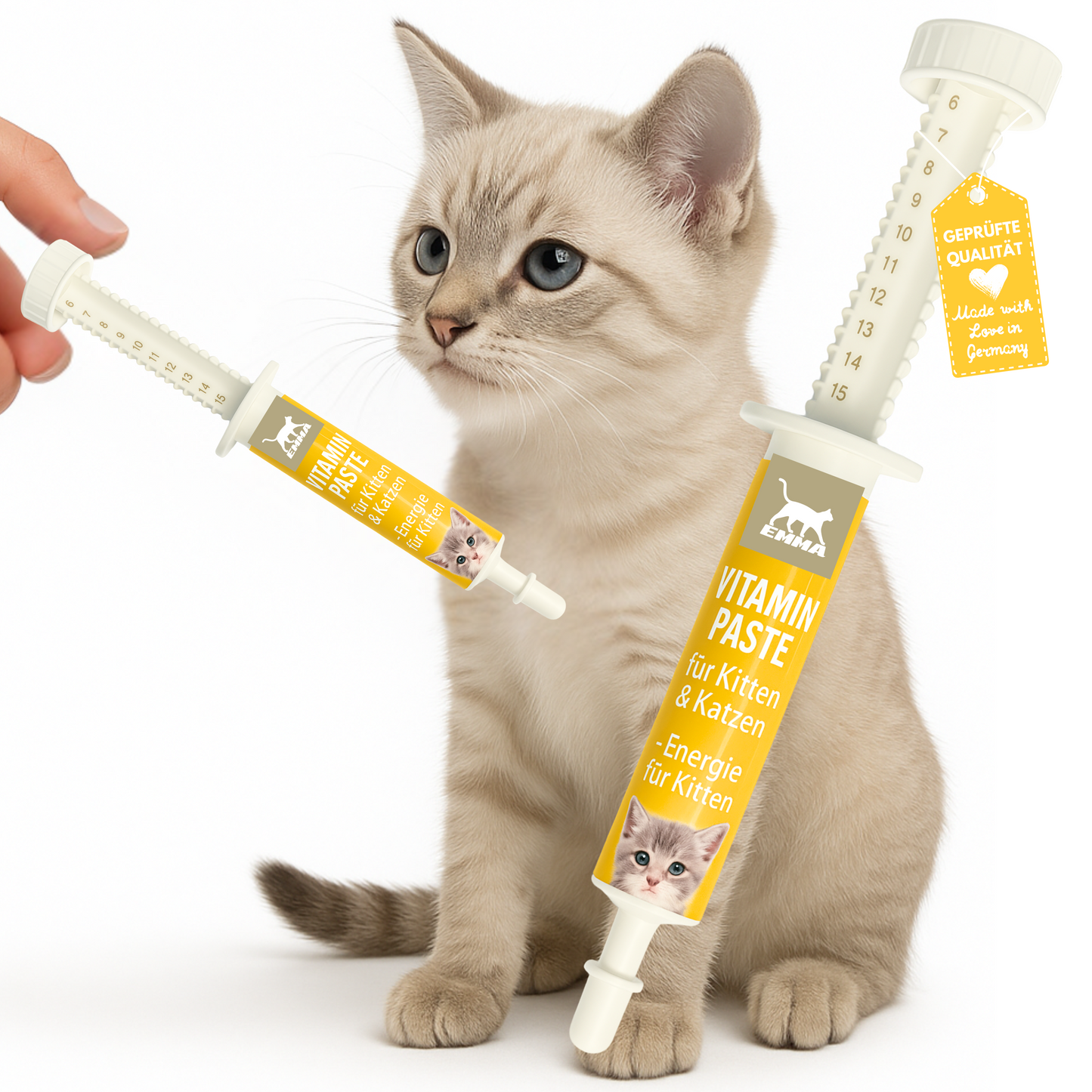 Vitamin-Paste für Katzen, Kitten Booster im praktischen Injektor, Wochenkur