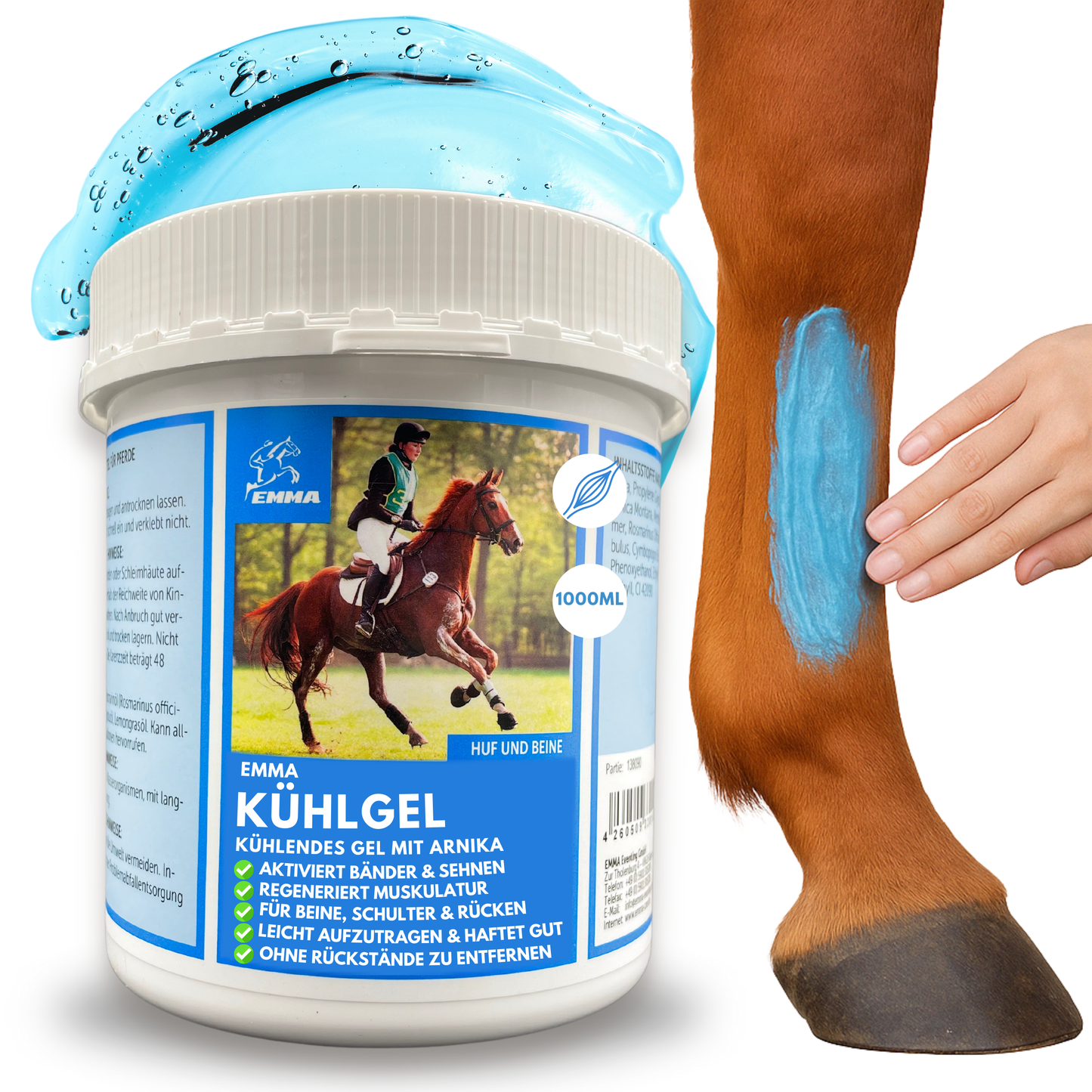 Pferdebalsam kühlend, Kühlgel mit Arnika  für Pferde  1000ml