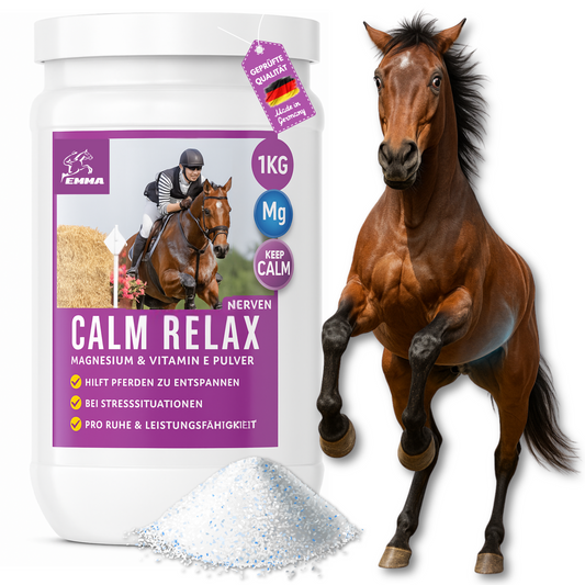 Magnesium Pferd-Ergänzungsfutter plus Vitamin E für starke Nerven + Leistung 1 Kilo-