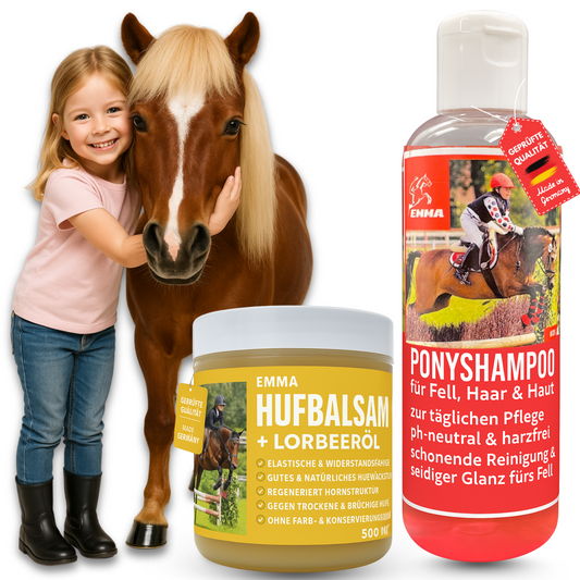 Pferdepflege Set I Pferdeshampoo Shampoo Fell Mähne & Huffett für Pferde & Pony