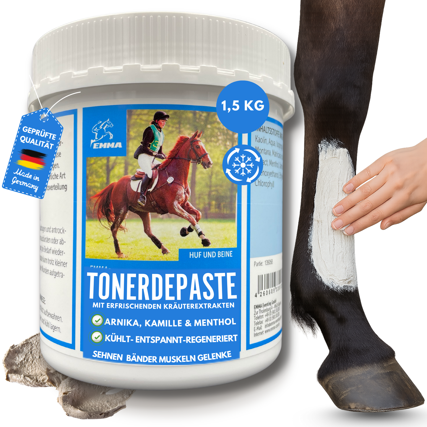 Tonerde Paste Pferd mit Arnika, essigsaure Tonerdepaste  1,5kg
