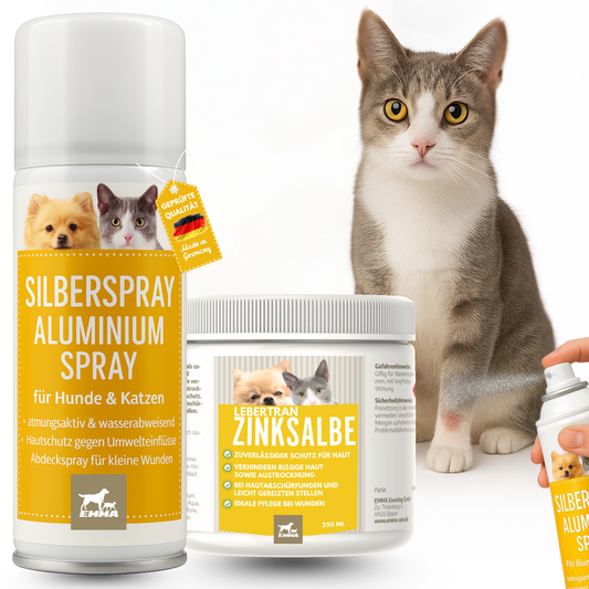 Erste Hilfe Set für Katzen I Silberspray + Lebertran Zinksalbe 100ml 250ml