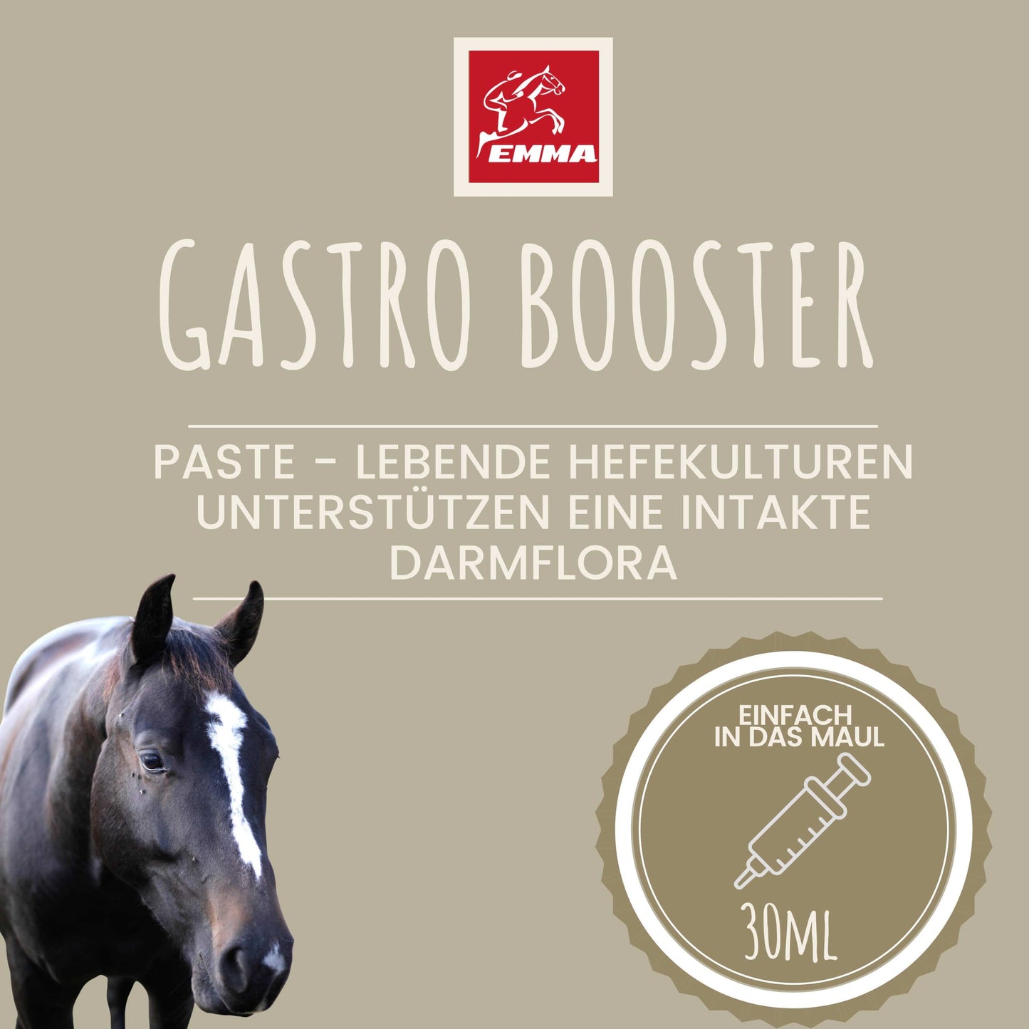 Gastro Booster für Pferde – Bierhefe + Vitamine + Prebiotika – 2×30ml – EMMA – zur Pflege & täglichen Versorgung – EMMA Care