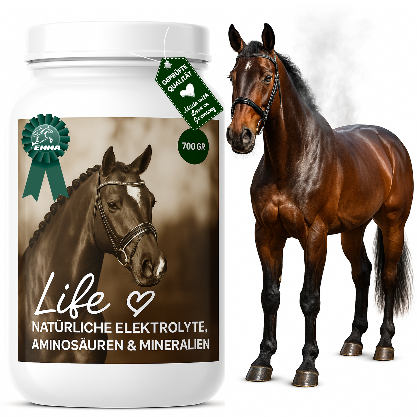 Elektrolyte & Mineralien Pferd, Energie & Gesundheit für`s Pferd, Ergänzungsfutter 700g