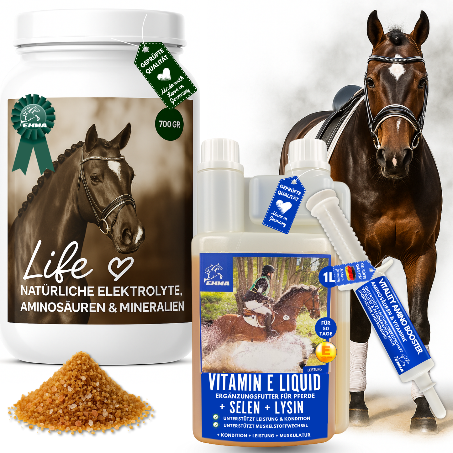 ENERGIE FÜR DAS PFERD I SPARSET I Life Mineralien & Elektrolyte, Vitamin E & Vitality Aminosäure Boo