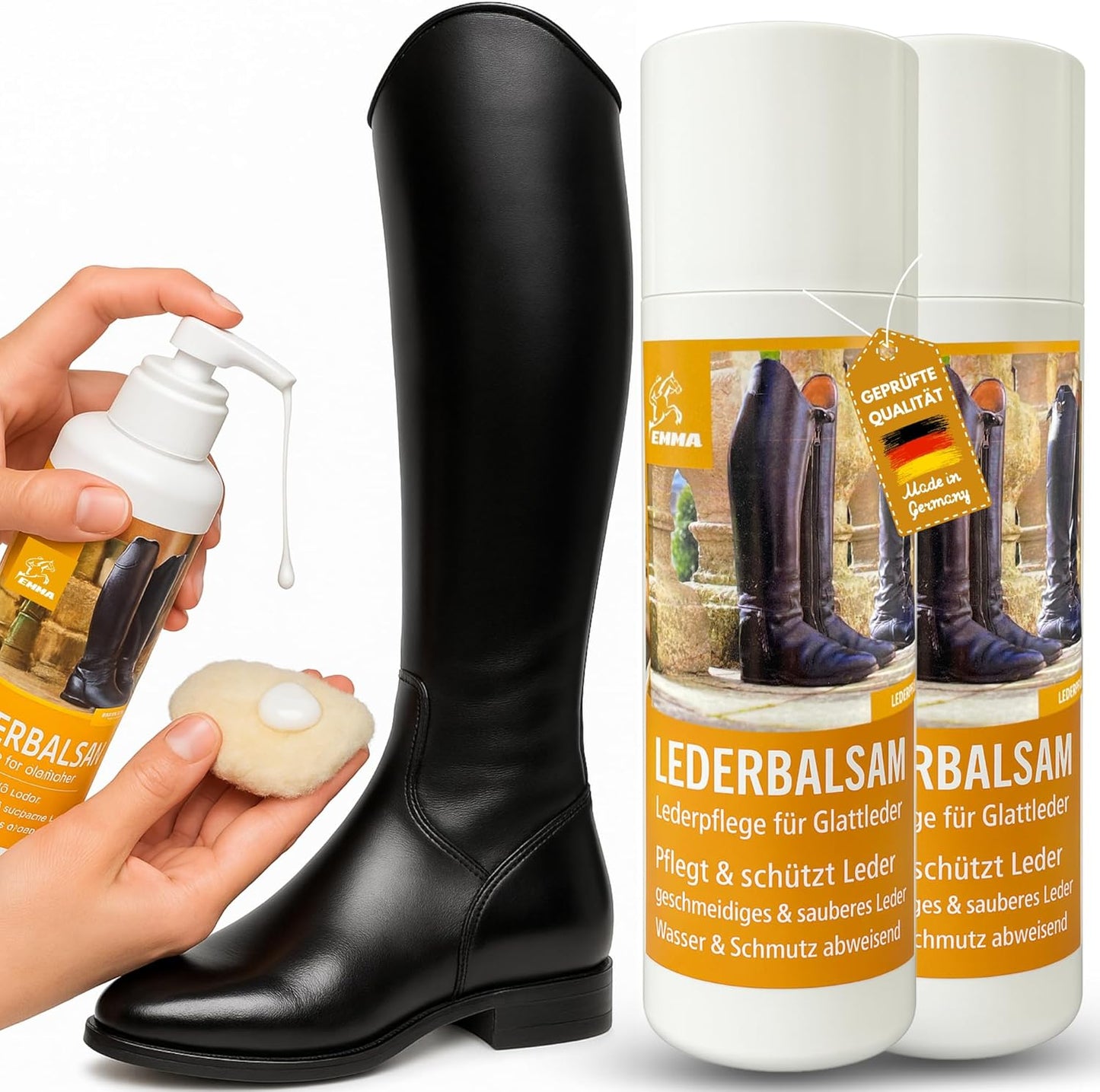 Lederbalsam - Lederpflege für Sattel, Trense und Stiefel, 2x200ml