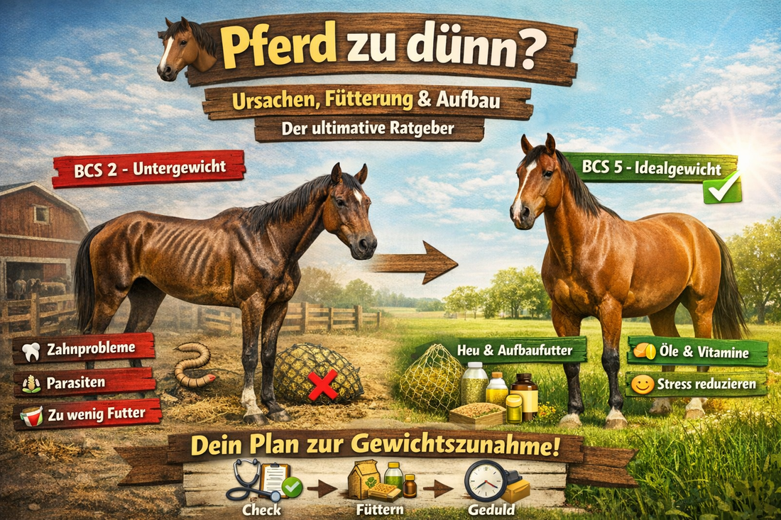 Pferd zu dünn – Ursachen, Fütterung & Aufbau für gesundes Zunehmen | EMMA CARE