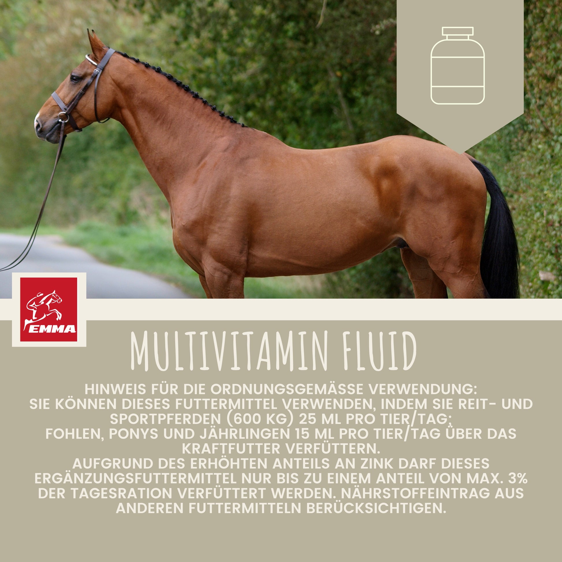 Aufbaufutter Multivitamin Eisen Zink Pferd 1L