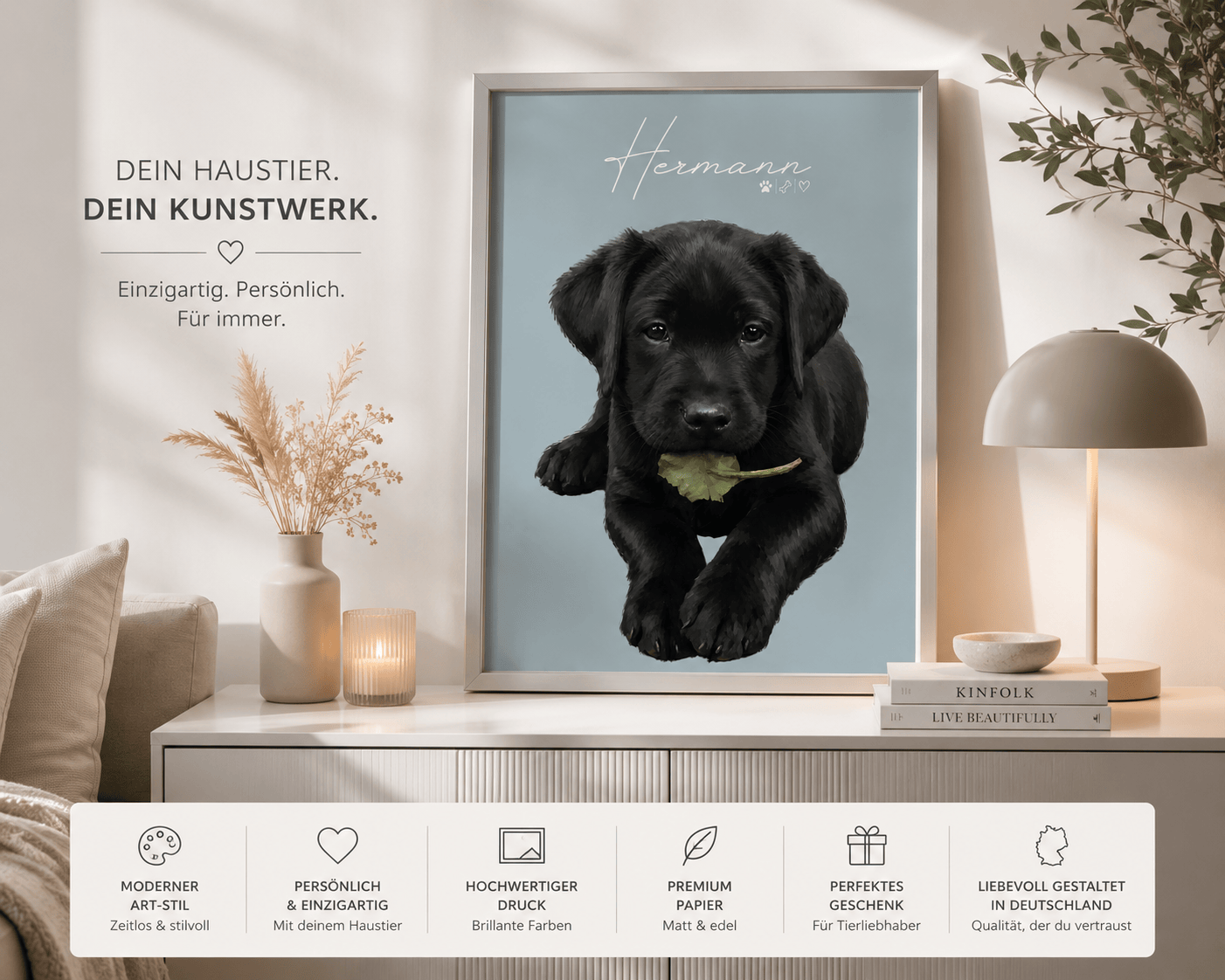 Personalisiertes Haustierportrait – Dein Lieblingsmoment als stilvolles Art Poster