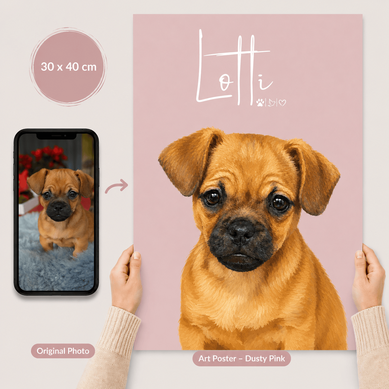 Personalisiertes Haustierportrait – Dein Lieblingsmoment als stilvolles Art Poster