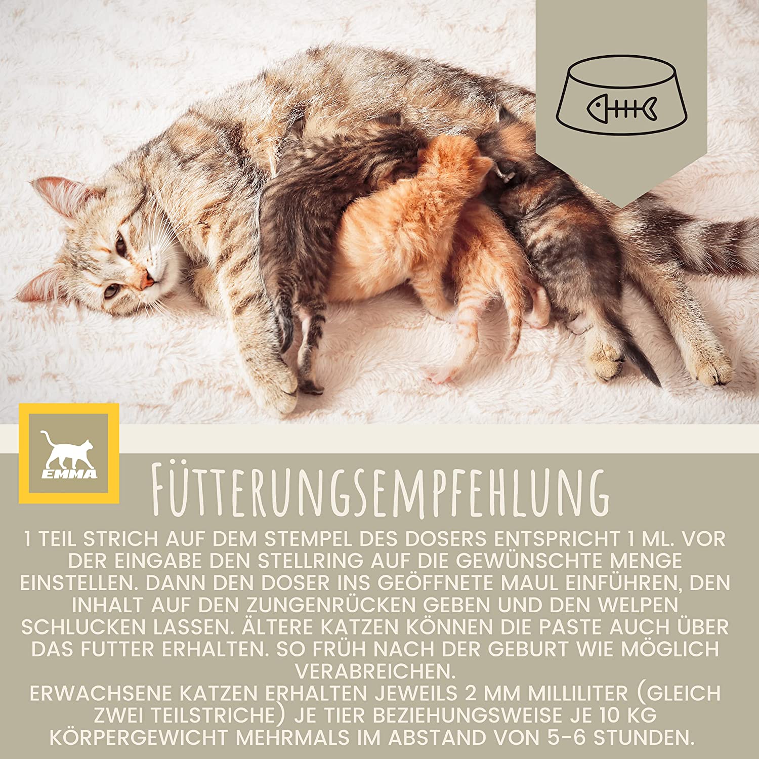 EMMA Katzen Vitamine - Vitaminpaste für Katzen 15ml I Vitamin B komplex hochdosiert für Katzen I B Vitamine mit Vitamin A D C I Multi-Vitamin Paste Senioren - Kitten Paste Immunsystem stärken Katze .png