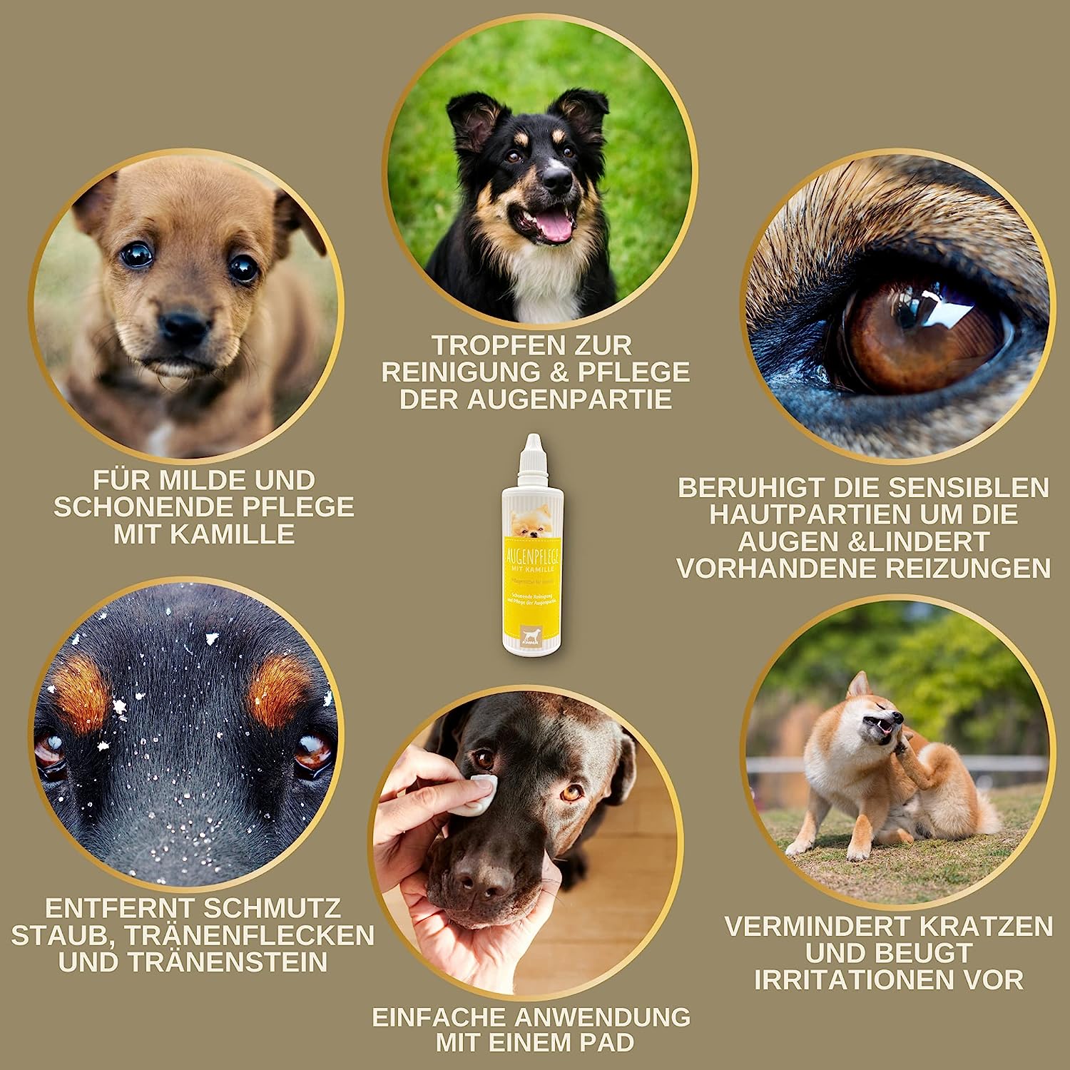 Augentropfen Hund - Augenpflege Hunde - Augenreiniger - Tränenfleckentferner Hund Staub Schmutz - Augen Reinigung & Pflege Tränenflecken - Alternativ Augensalbe Hunde Pflege beugt Entzündung vor 100ml5.jpg