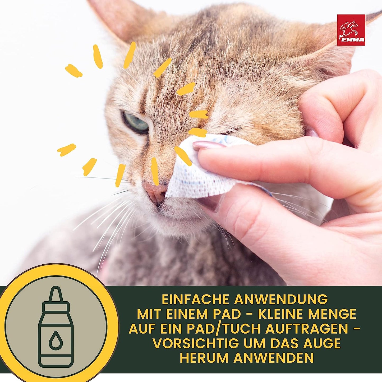  EMMA Augenreiniger   Katze - Augenpflege Katze - Augenreiniger - Tränenfleckentferner Katze Staub Schmutz - Reinigung & Pflege Tränenflecken - Pflege mit Kamille - Katzen Pflege beugt Entzündung vor 100ml2.jpg