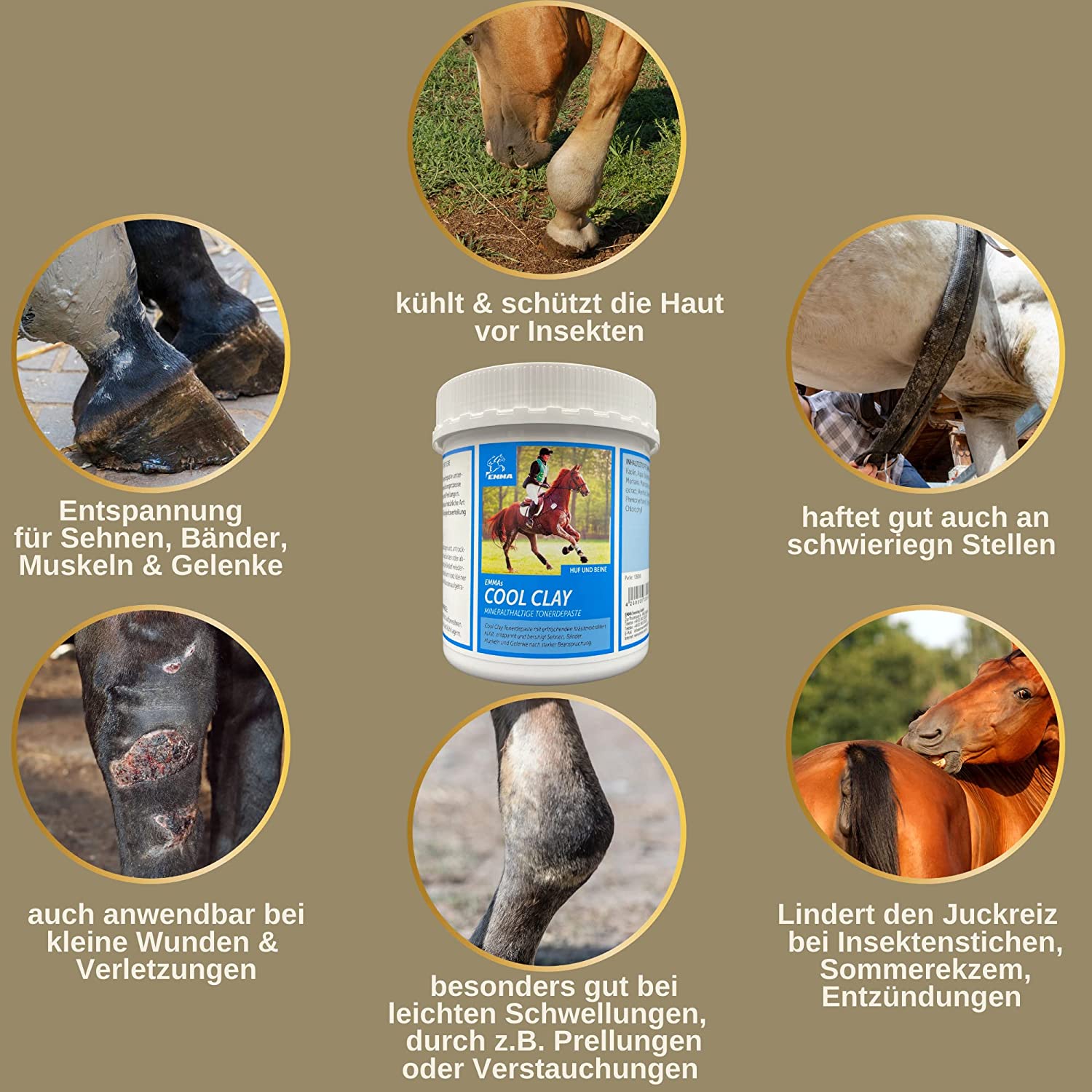 EMMA_essigsaure_Tonerde_Tonerde_Pferd_Cool_Clay_Tonerde_Balsam_kühlend_dopingfrei_Pferdebalsam_Tonerde_Pulver_Heilerde_kühlend_Kühlgel_Muskel_Sehnen_Bänder_Gelenke_Pferd