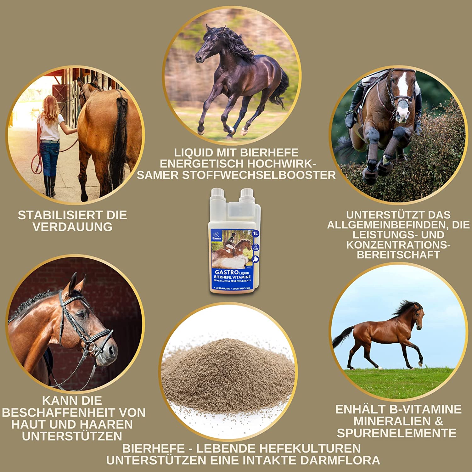 EMMA Gastro Liquid 12 Bierhefe Pferd Liquid 1L – Vitamin B für Pferde plus Biotin Folsäure Zink Selen für glänzendes Fell gesunde Haut für Verdauung Darmflora I mit Mineralien Spurenelemente für Stoffwechel bei Durchfall.jpg