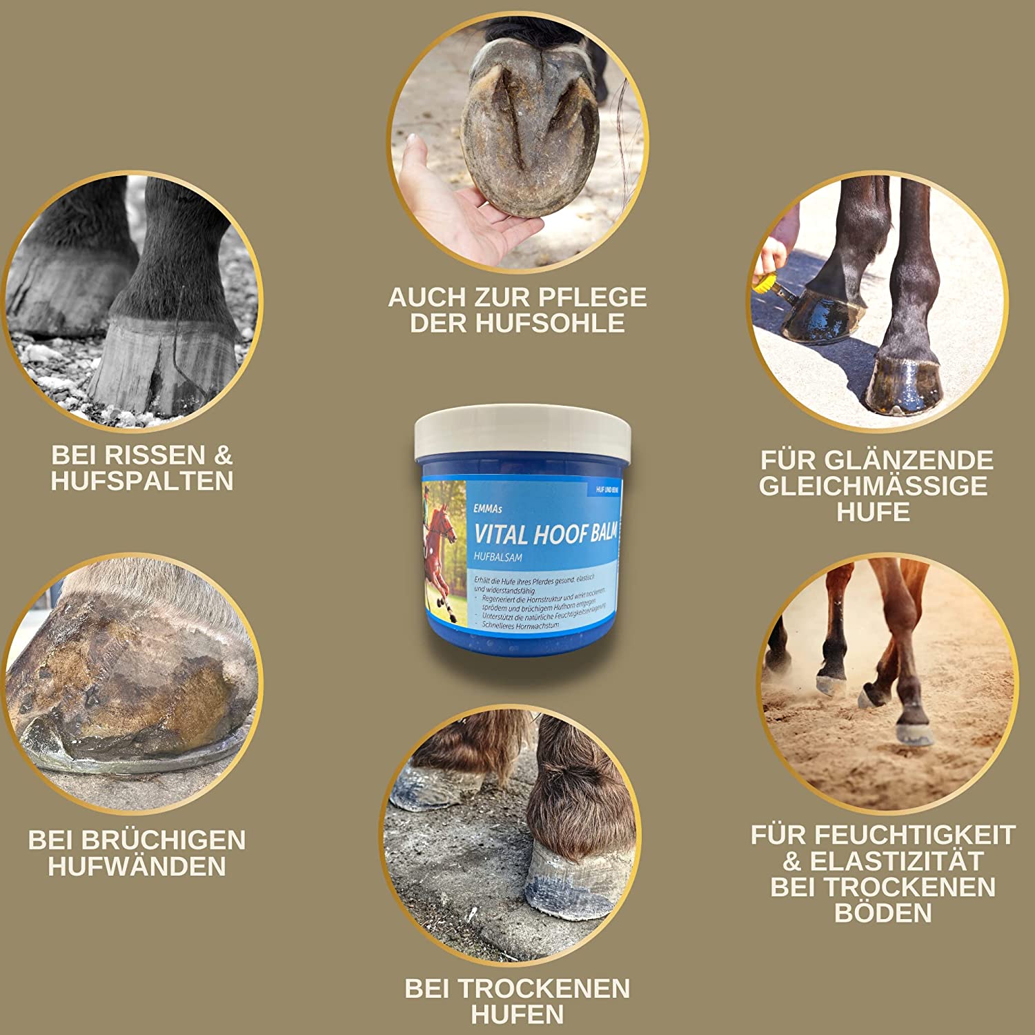 EMMA hoof balm 23 Huffett Pferde I Hufsalbe für Pferde I Hufbalsam I Erhalt gesunde Starke Hufe Pferd I Huffestiger I Hufsalbe gegen rissige trockene Hufe I Hufpflege für Pferde & Pferde Zubehör für Hufwachstum2.jpg
