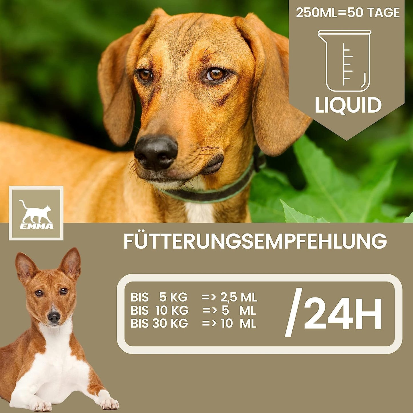  EMMA Haut und Fell Vital  Barf Öl für Katzen & Hunde - Omega 3 & 6 Barföl aus- Leinöl Distelöl Wallnussöl I Futteröl + Vitamin E I Futter Barf Zusatz reich an Omega 3 Omega 6 Fettsäuren ohne Zusätze I Fell Haut Energie 0,25l1.jpg