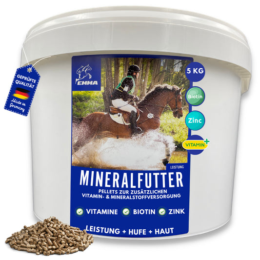 EMMA Mega Mineral  Mineralfutter Pferde Vitamin b komplex I Biotin Mangan Zink Pferd I Selen Pferd Vitamin D A C B12 I Mineralien Magnesium Pferd I Vitamin E Pferd I Bierhefe Pferd I Biotin Zink Selen hochdosiert 5Kg.png