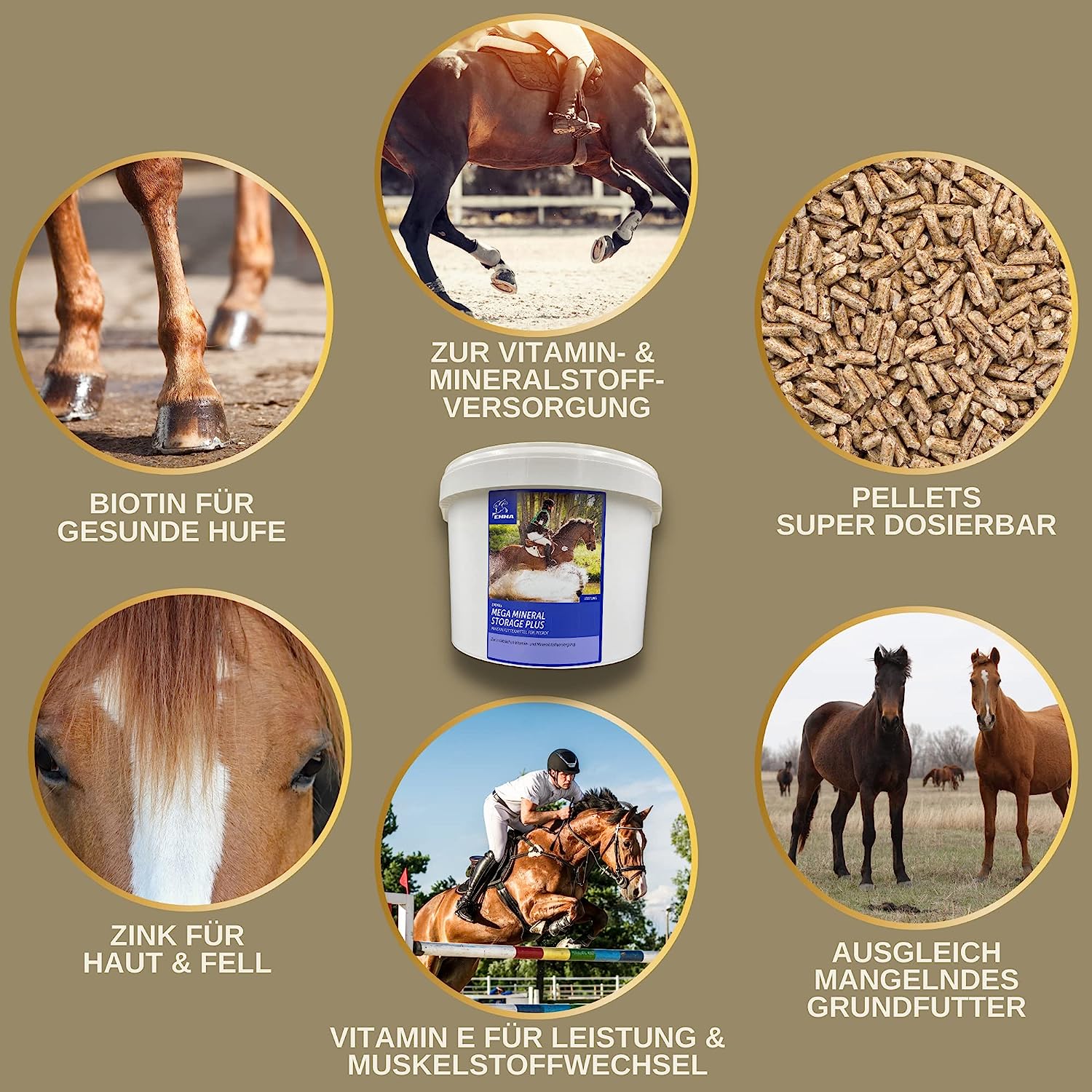 EMMA Mega Mineral  Mineralfutter Pferde Vitamin b komplex I Biotin Mangan Zink Pferd I Selen Pferd Vitamin D A C B12 I Mineralien Magnesium Pferd I Vitamin E Pferd I Bierhefe Pferd I Biotin Zink Selen hochdosiert 5Kg.png