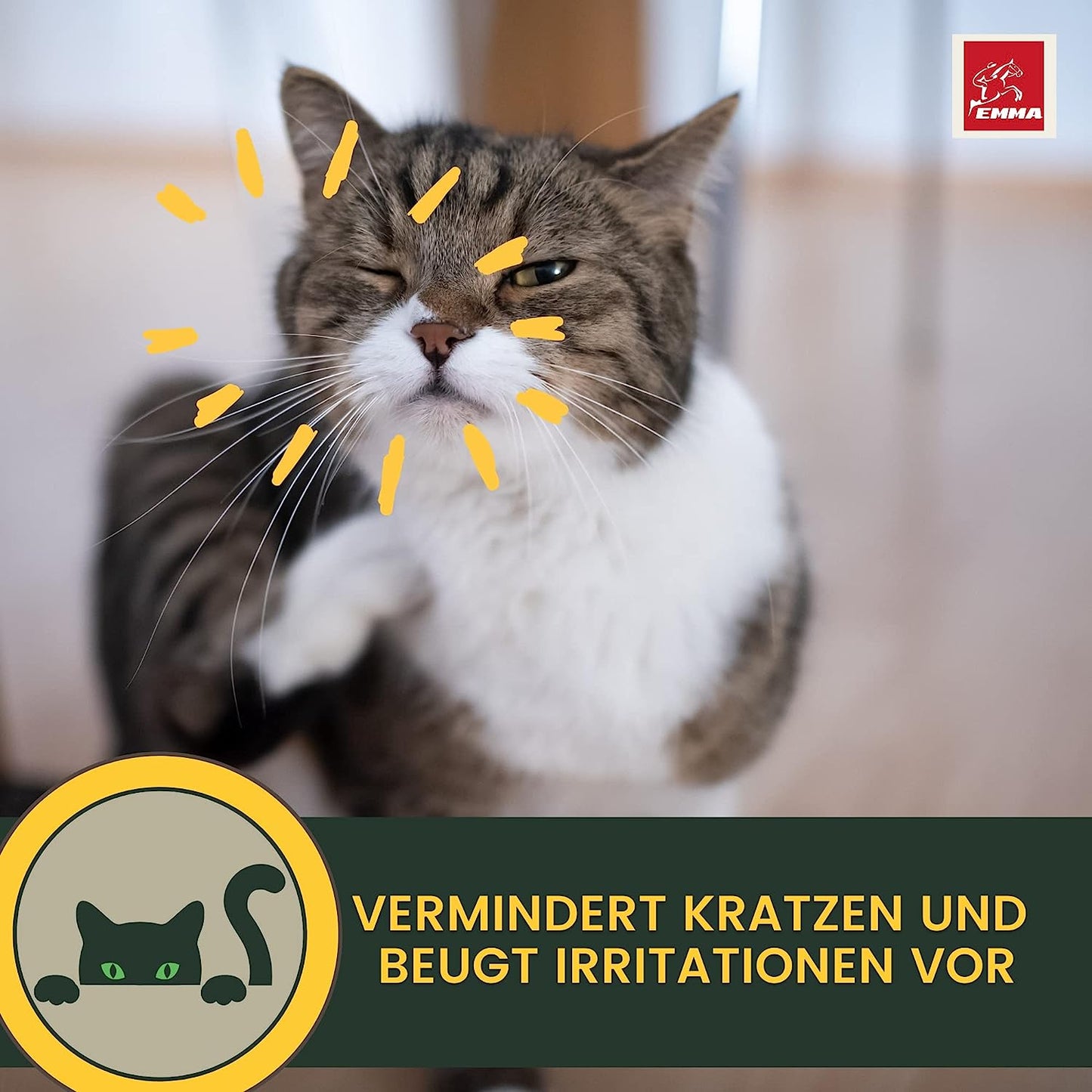 EMMA Auge Augentropfen Katze  Katzen Ohrenreiniger - Ohrentropfen Katze - Erste Hilfe Set Katze • Katzenpflege gegen Juckreiz  Schmutz • Ohrenpflege Ohrreiniger Tränenfleckentferner Kamille 