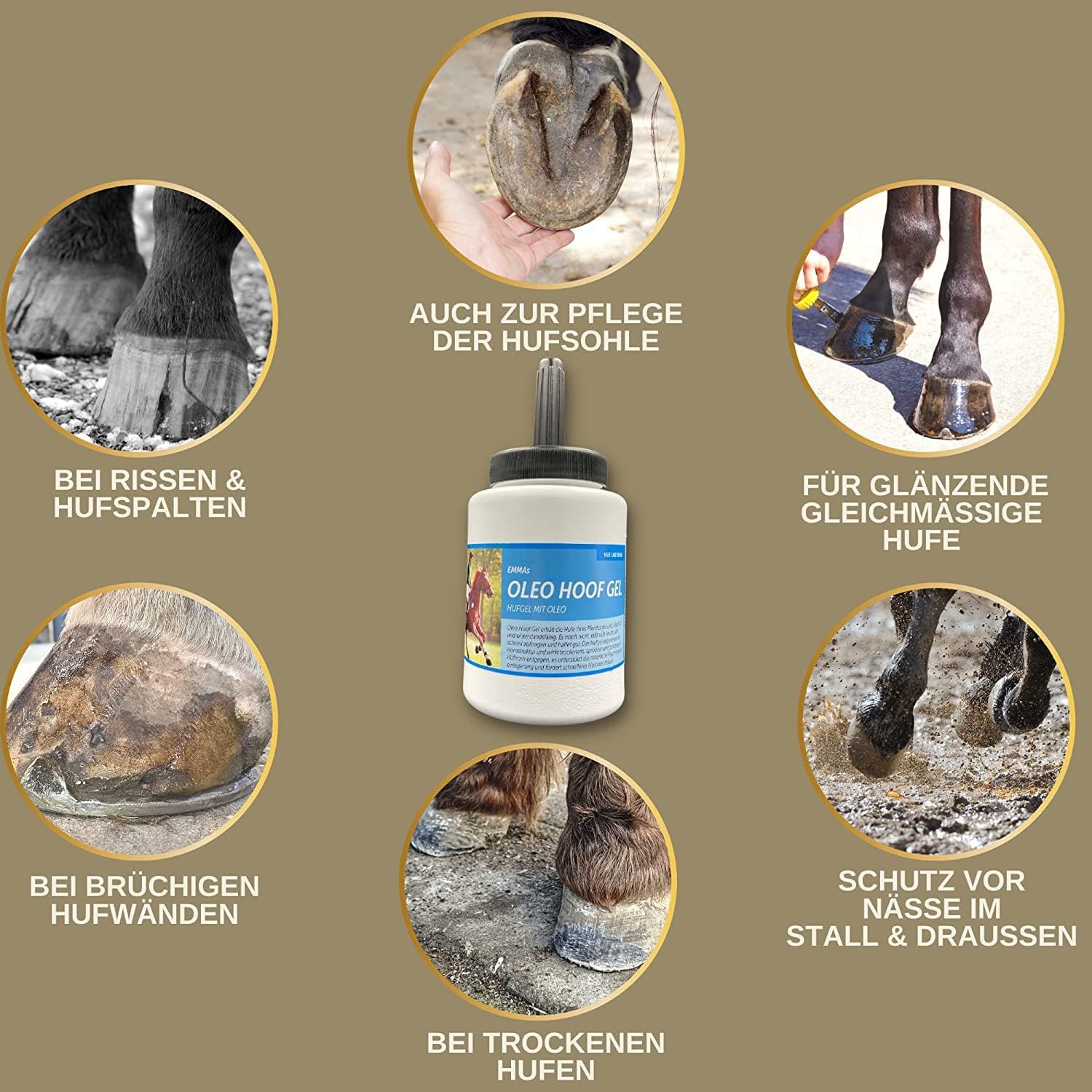 Hufoel-Pferde-mit-Pinsel-Strahlpflege-Hufbalsam-Erste-Hilfe-Set-Hufpflege-Huffett-Hufgel-Hornwachstum-Huffestiger-trockene-rissige-Hufe