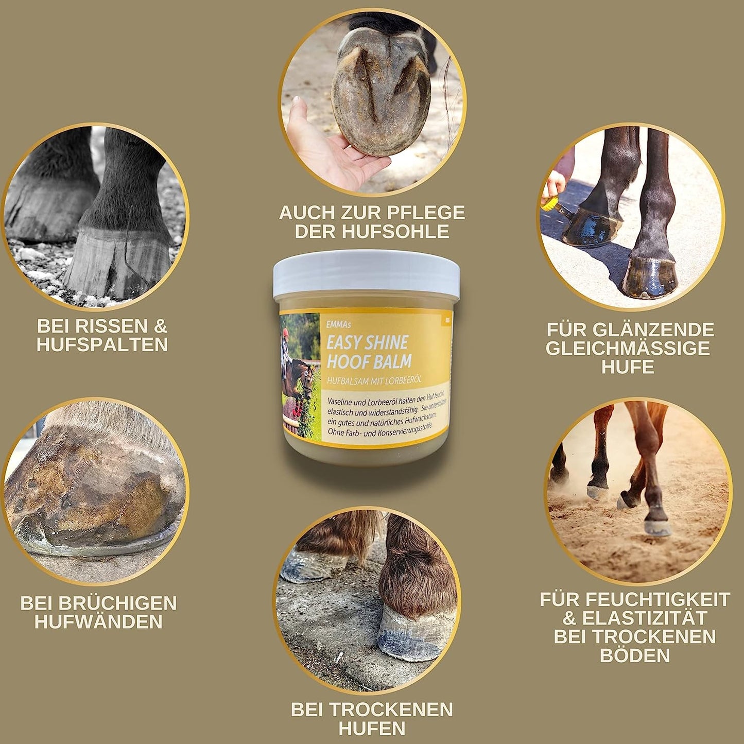 EMMA Saddle soap  Lederseife  Sattelseife + Hufbalsam farblos I Leder  Pferde Pflegeset Glattleder Pflege Sattel Lederstiefel Trense Ledercouch Auto Sofa Schuhe l Lederbalsam zum Sprühen Pflegen  Schutz von Leder Hufe 