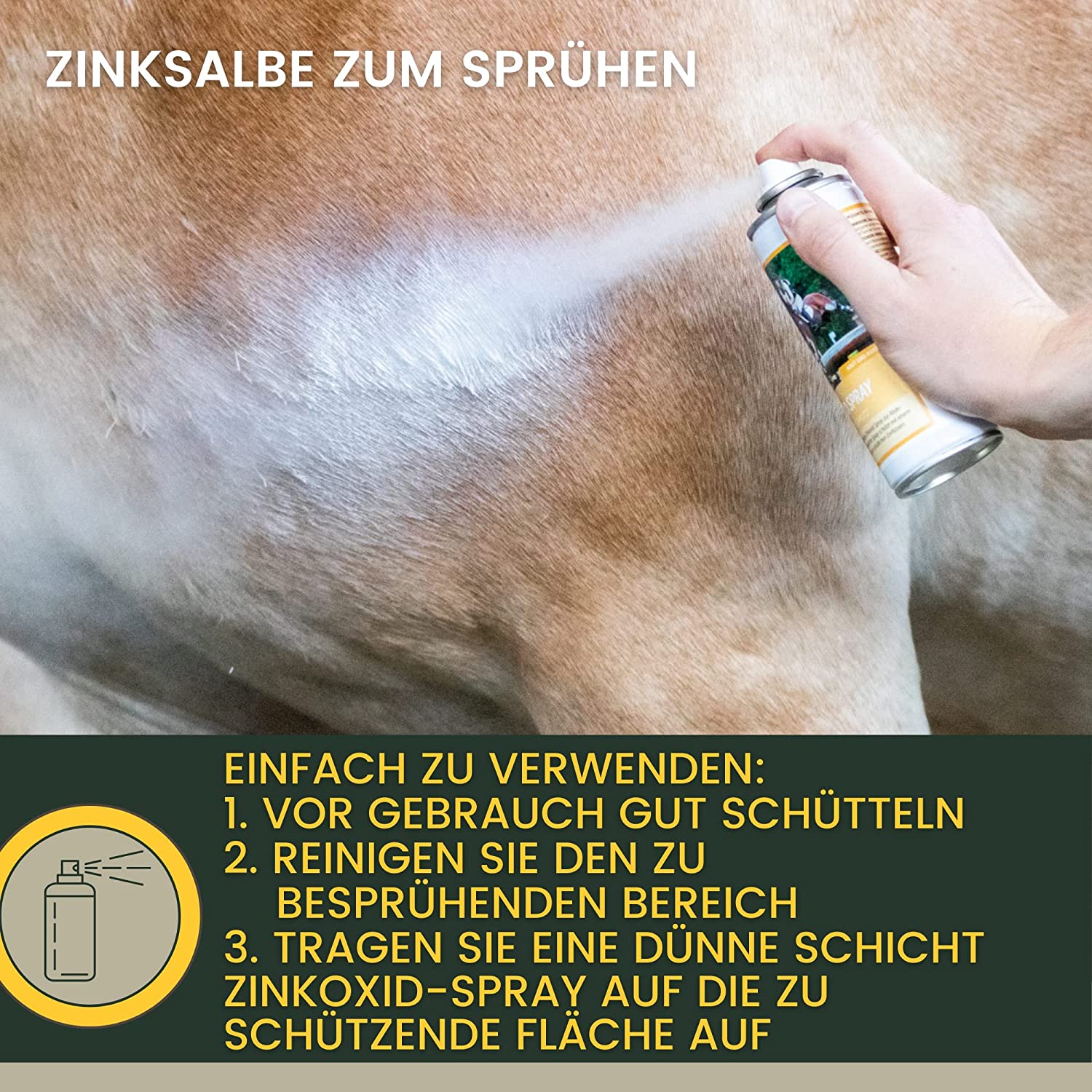 EMMA Zinkoxid  Spray  Zinksalbe  Zinkspray I Erste Hilfe Set Hund Pferd I Wundspray Salbe Wundschutz für Tiere I Zinkoxid Spray Wundheilung Wundsalbe I Pfotenpflege für Hunde I Sprühpflaster & Zink Creme Pferde 