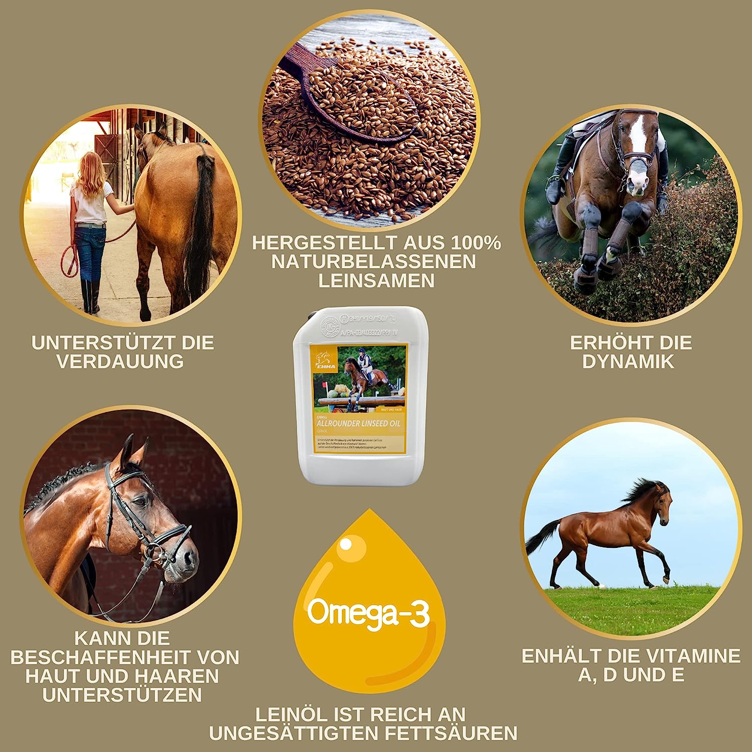 EMMA Linseed oil Leinöl Pferde 2  1L für Hunde Katzen I Barf Öl I Leinöl Pferd Omega 3 Öl 3 6 Fettsäuren I Futteröl Tiere Leinsamenöl Kaltgepresst zum Barfen Fürs Tier glänzendes Fell Verdauung Fellwechsel.png