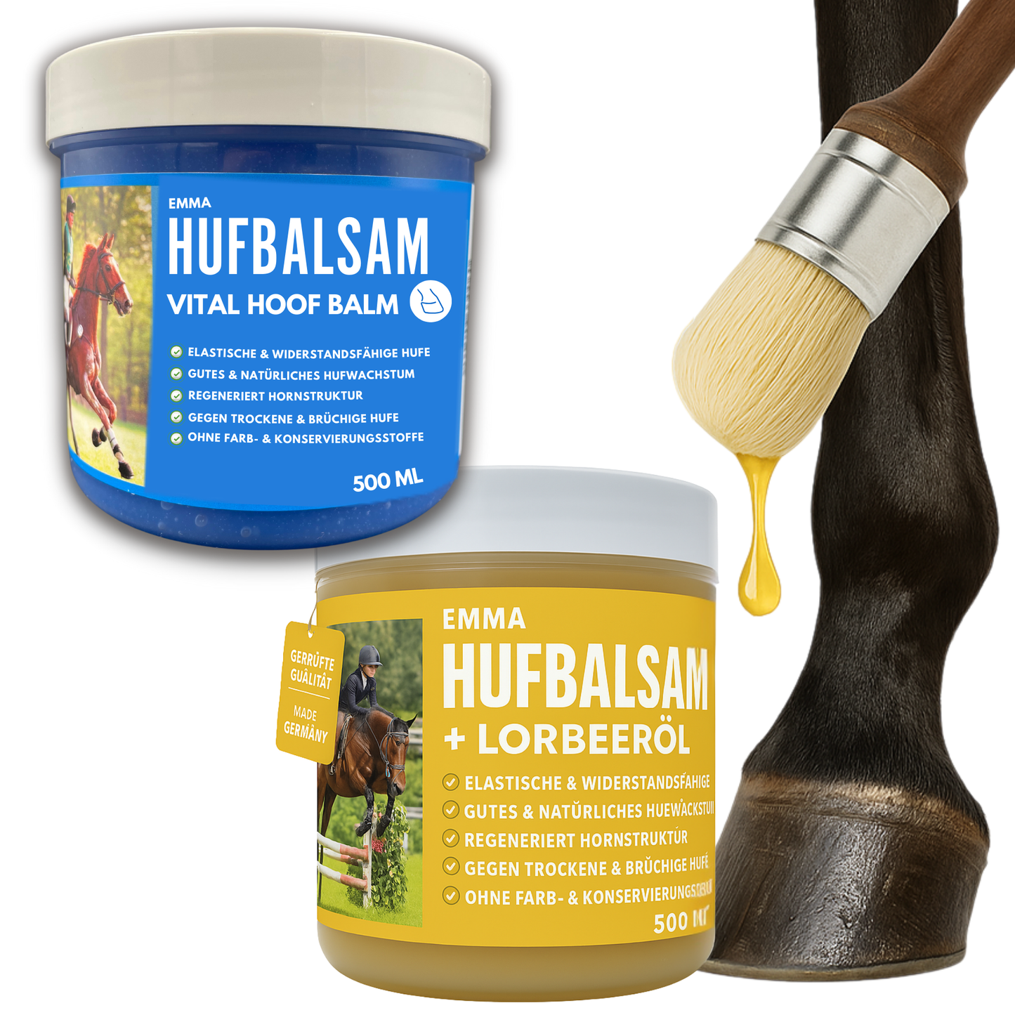 EMMA Huffett Lorbeeröl Hufe + Huffett I Hufpflege 2*500ml