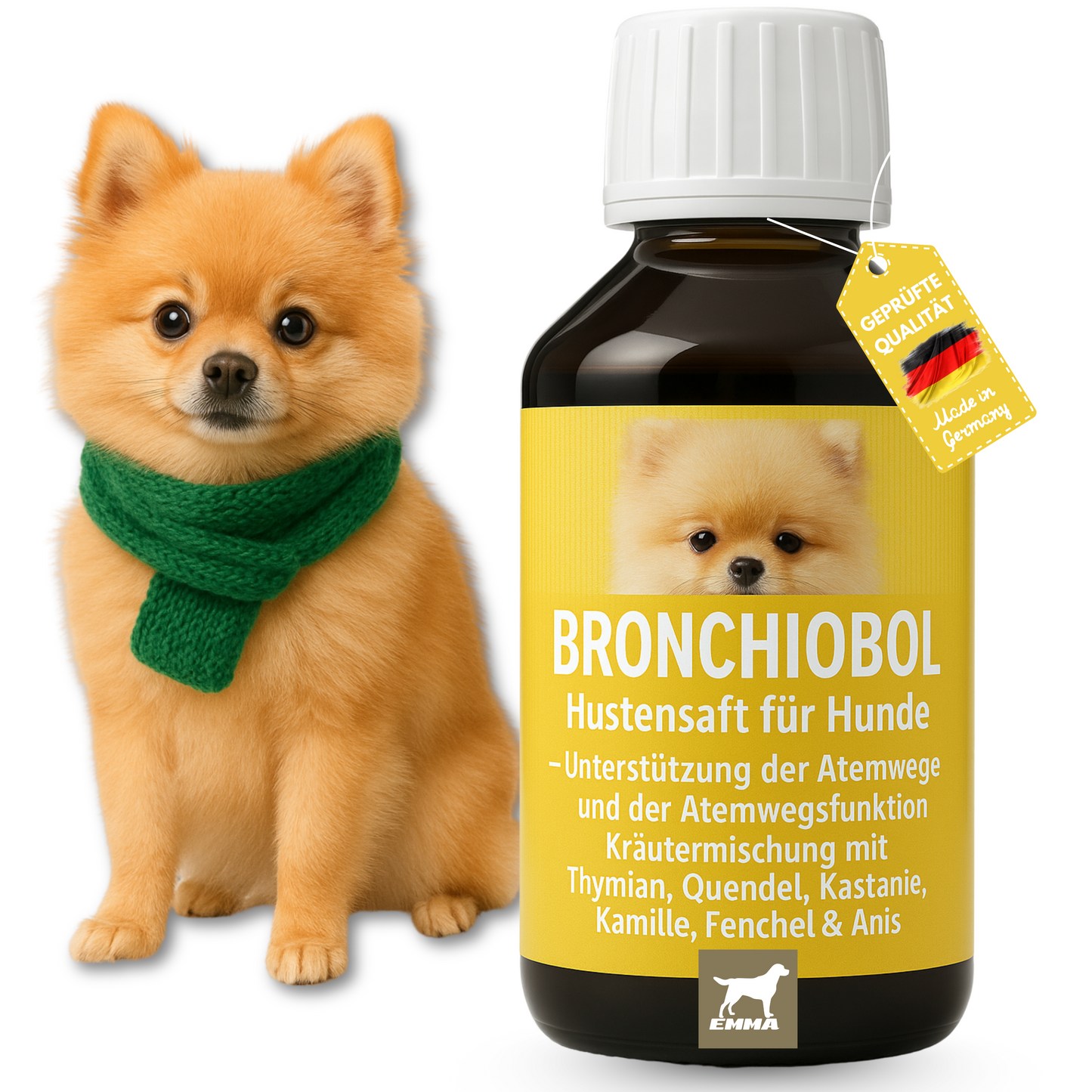 Hustensaft für Hunde, Bronchial Tropfen mit Thymian 100ml