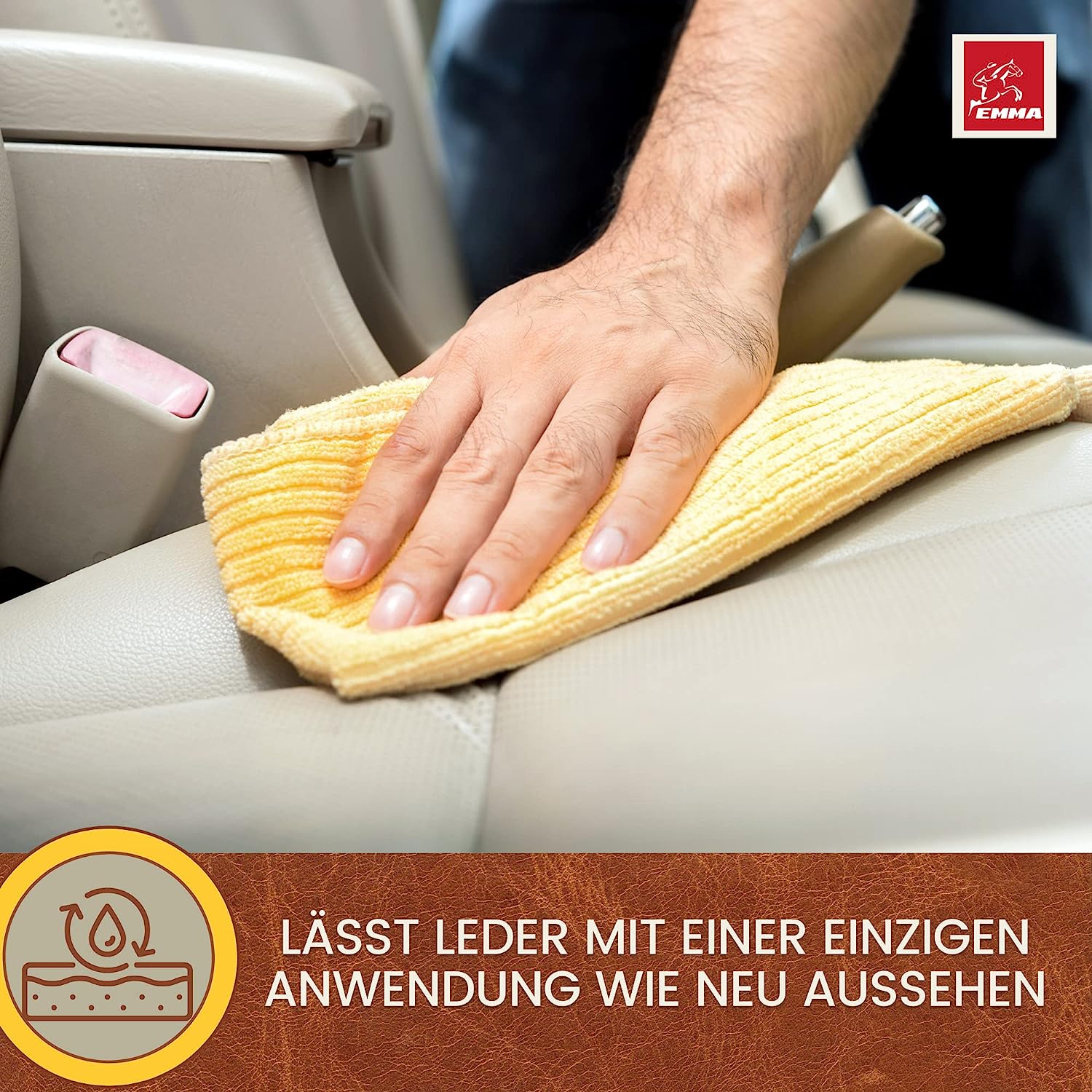 Emma Beeswax leatheroil  Lederpflege Lederöl mit Bienenwachs  Leder Balsam 0,5  Reiniger Leder Lederreiniger Set I Lederfett für Sattel Pferde Trense Auto Schuhe Möbel Ledercouch Jacke Sofa Handtaschen LederpflegeSet .jpg