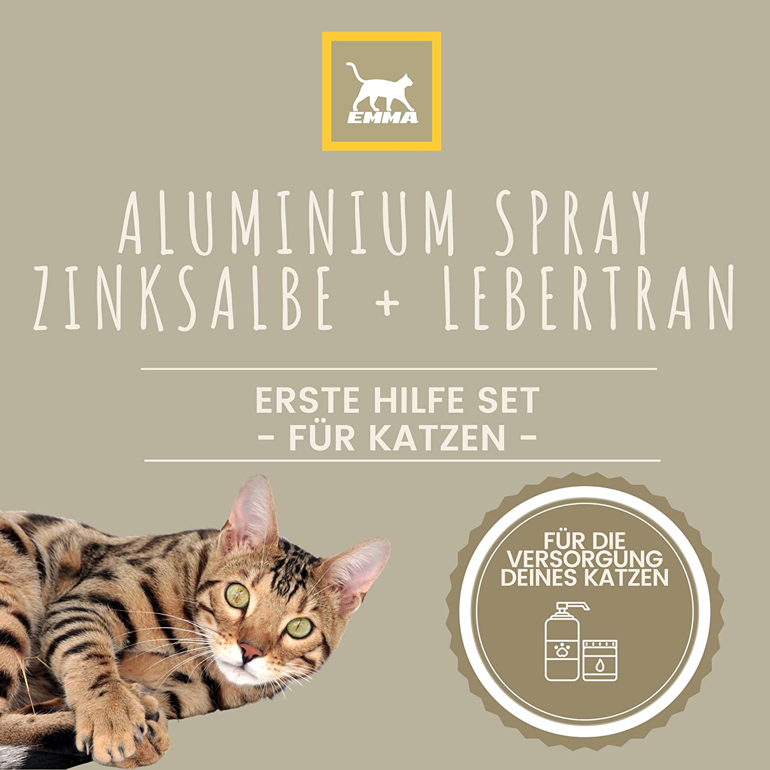 Erste_Hilfe Set_Katzen_Silberspray_Lebertran_Zinksalbe_Wundspray_Salbe_Wundschutz_Haustier_Silber_Spray_Wundheilung_Wundsalbe_Wunddesinfektion_Sprühpflaster_Katze