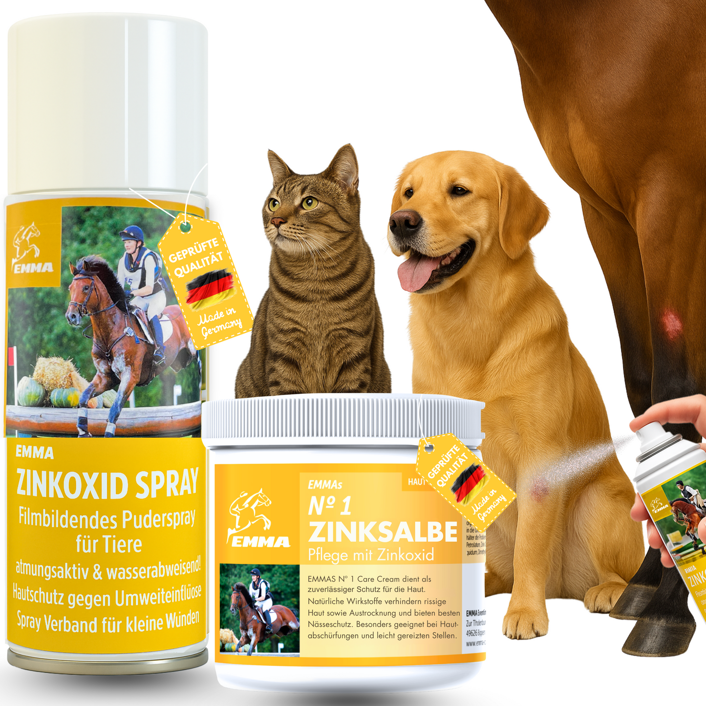 Erste Hilfe Set  I Zinkspray + Zinksalbe für Hunde, Pferde & Katzen