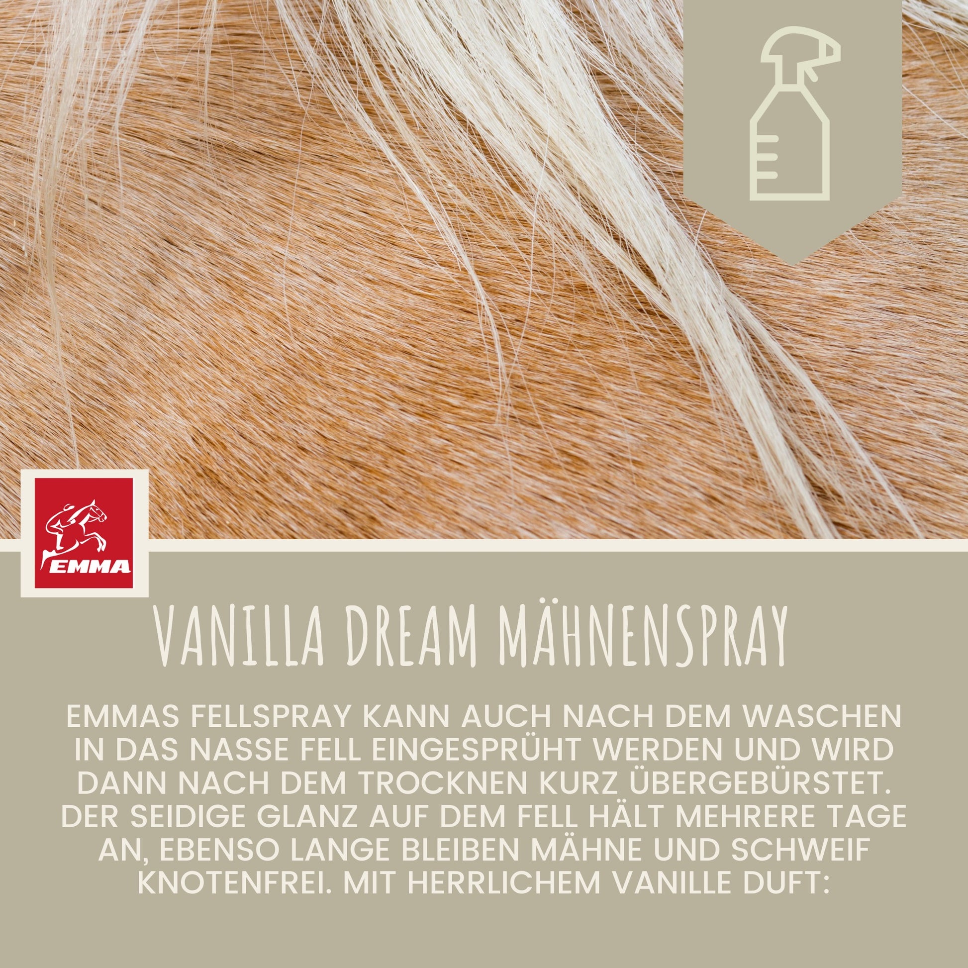 Mähnenspray Glanzspray Schweifspray Pferde 500ml