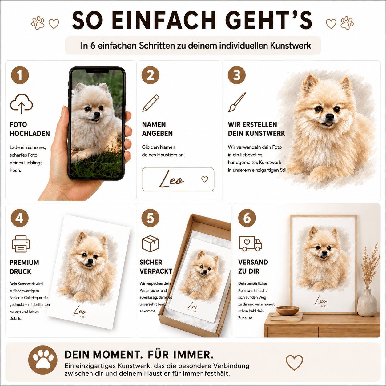 Personalisiertes Haustierportrait – Dein Lieblingsmoment als stilvolles Art Poster