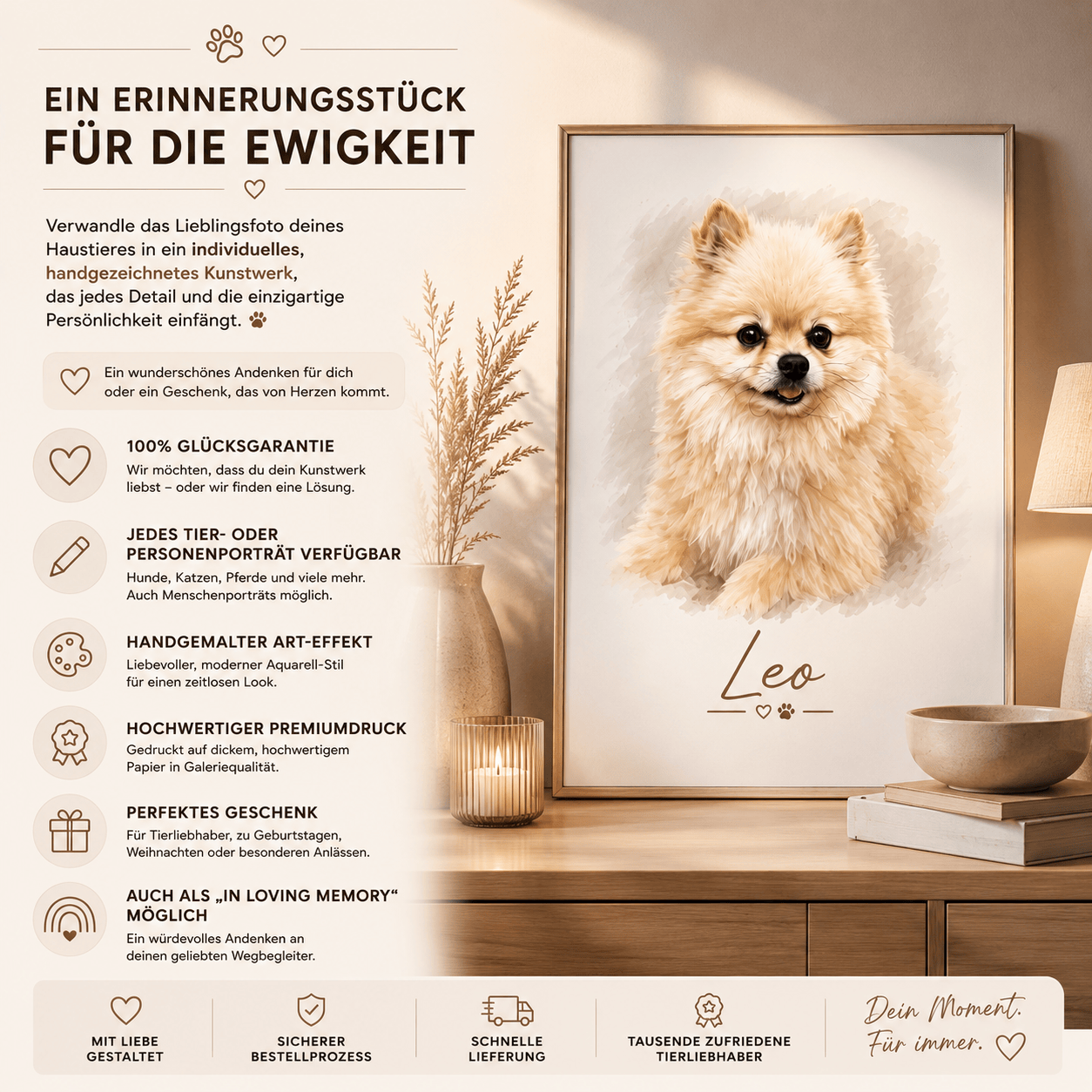 Personalisiertes Haustierportrait – Dein Lieblingsmoment als stilvolles Art Poster
