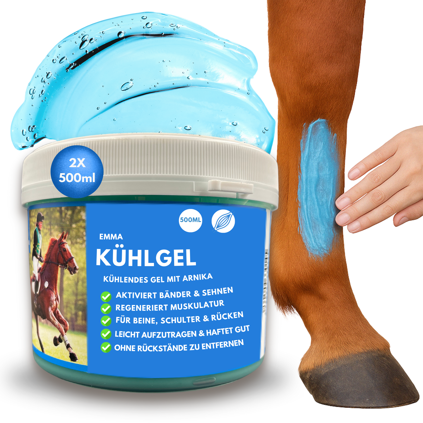 Pferdebalsam kühlend, Kühlgel mit Arnika für Pferde 500ml