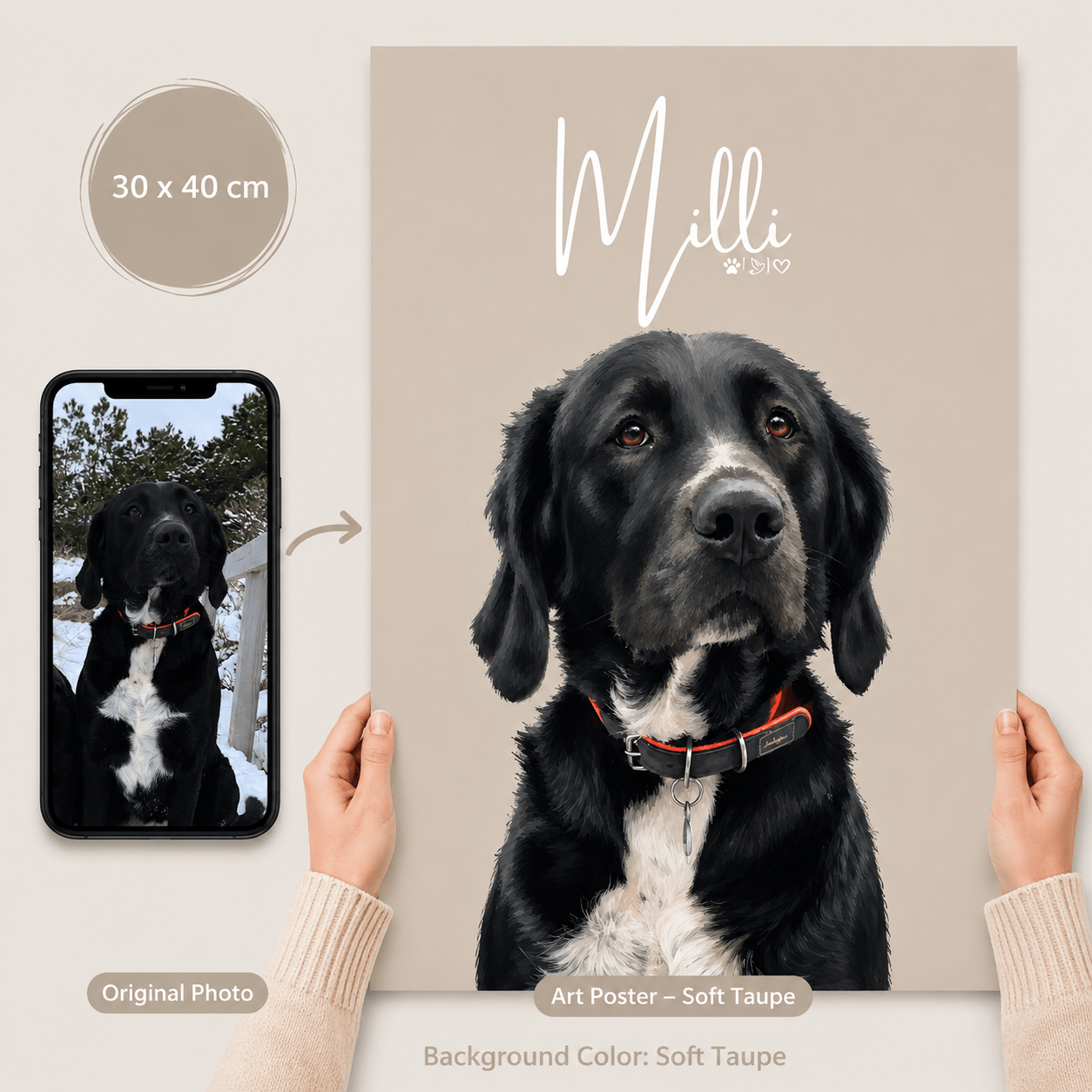 Personalisiertes Haustierportrait – Dein Lieblingsmoment als stilvolles Art Poster
