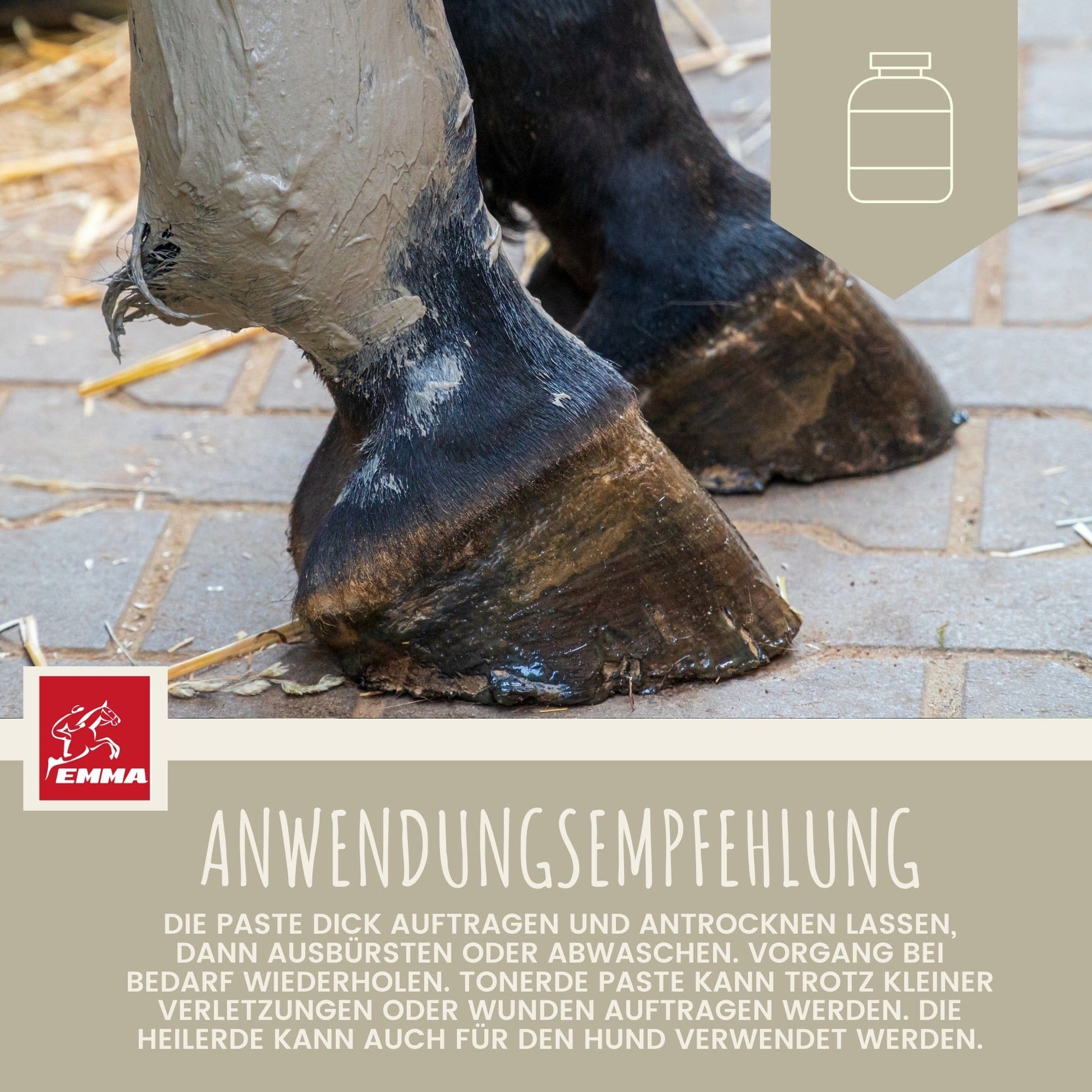 essigsaure tonerde zelt imprägnieren Tonerde Paste Pferd – Dopingfrei – Essigsaure Tonerde – Kühlend & Abschwellend – 1,5 kg – EMMA